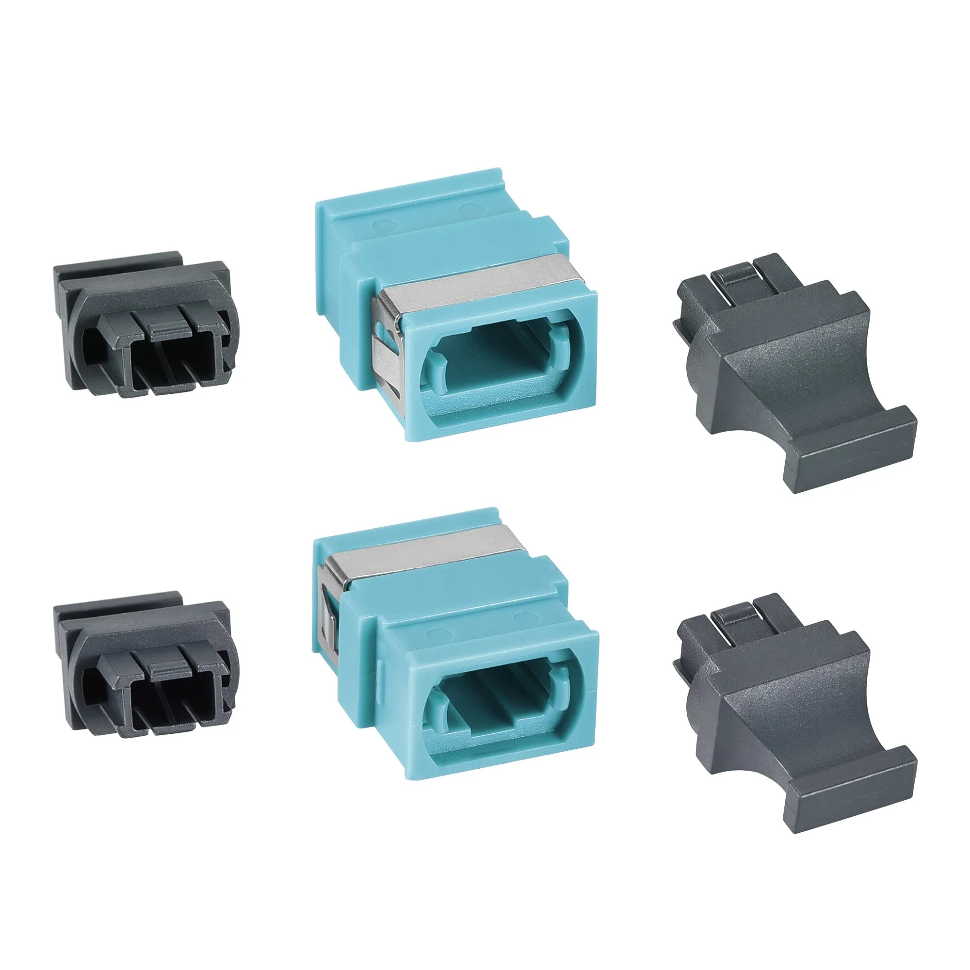 sourcing map SM/MM MPO Fibre Optic Connector Low Loss Fast Optical Adapter for OM3 MPO/MTP 44x17x10mm Sky Blue - Image 6
