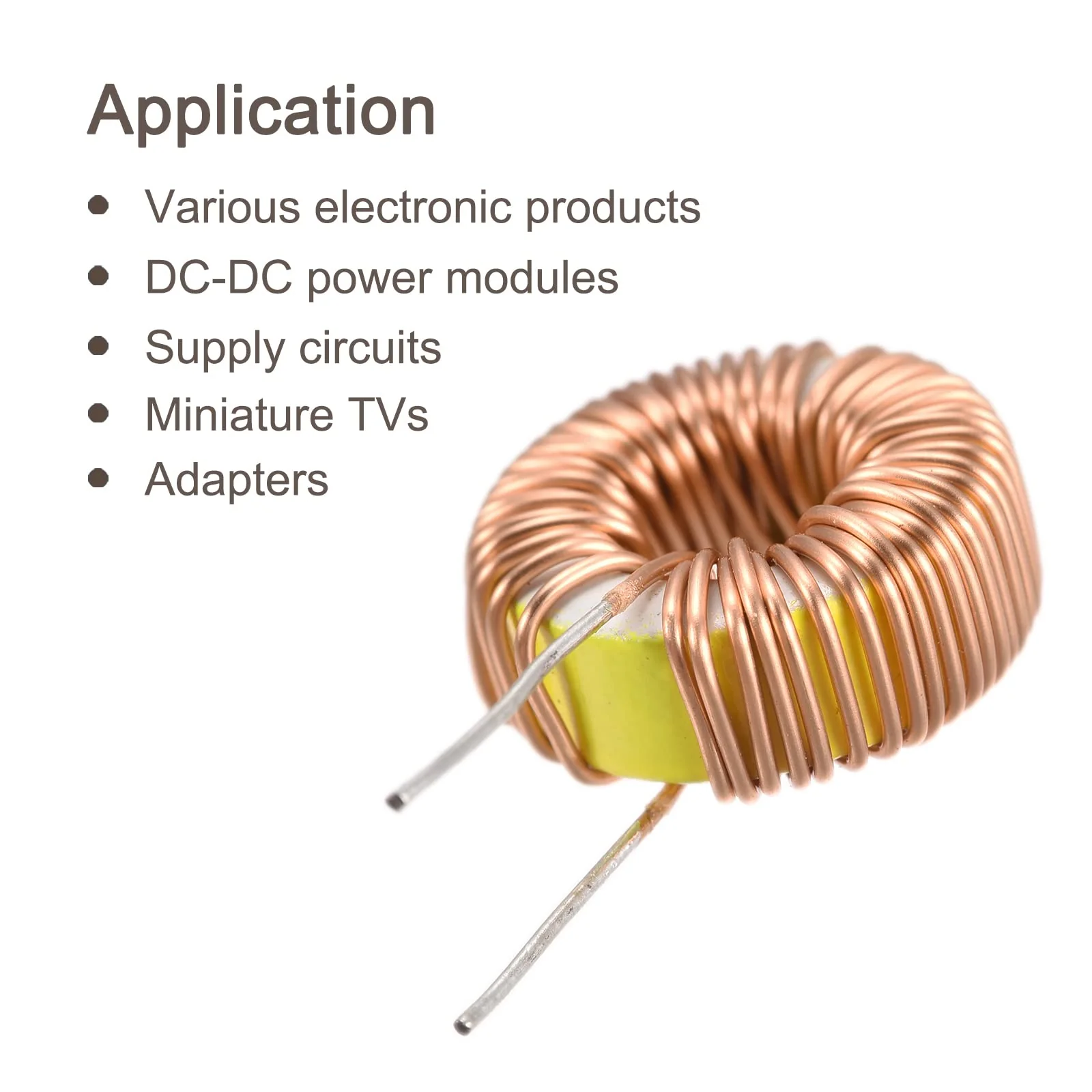 sourcing map Toroid Inductance Copper Coils Magnetic Inductance 100uH 3A for DIY Circuit Board Pack of 5 - Image 4