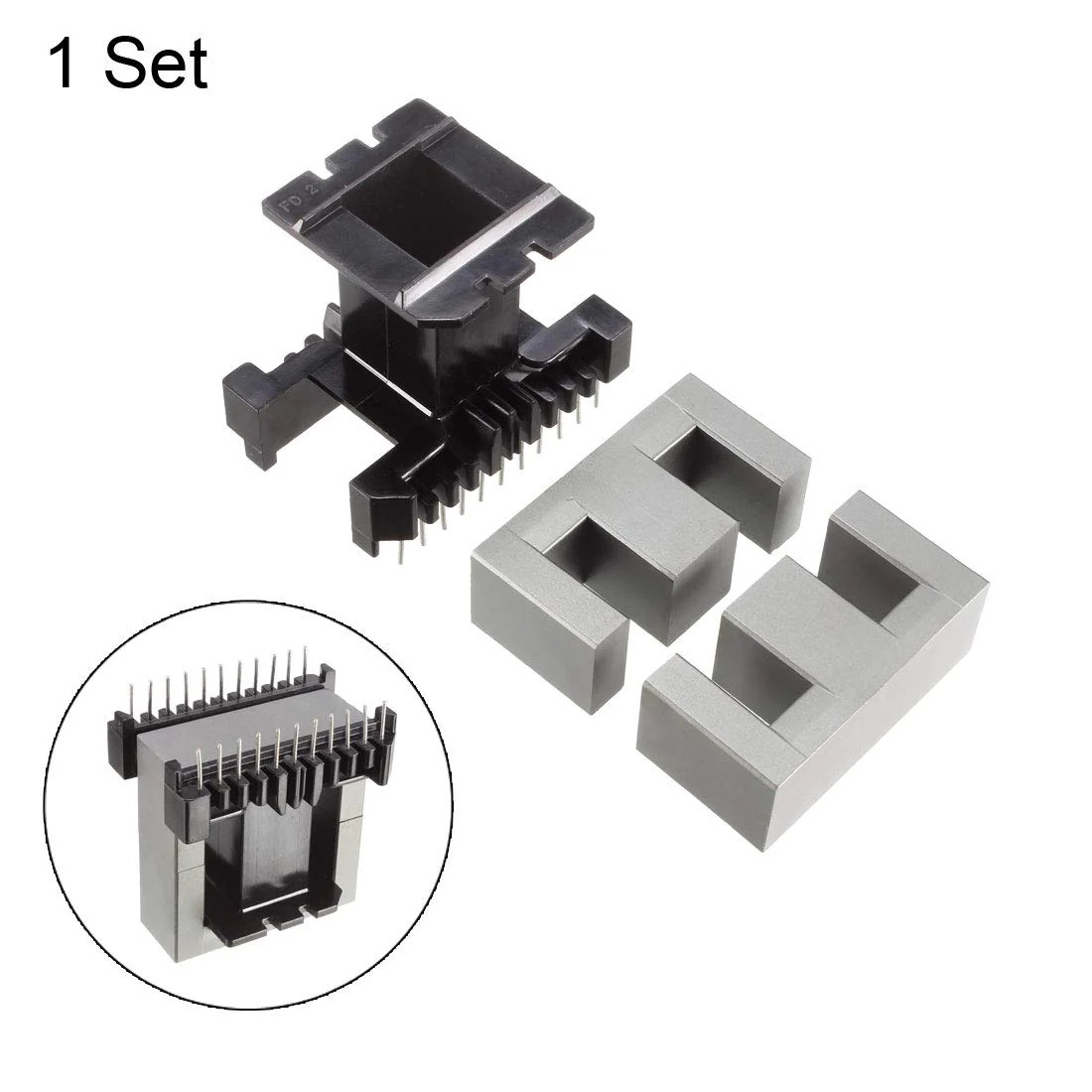 sourcing map Transformer Coils Ferrite Core Vertical Ferrite Halves and Coil Set 1 Sets EE55B - Image 2