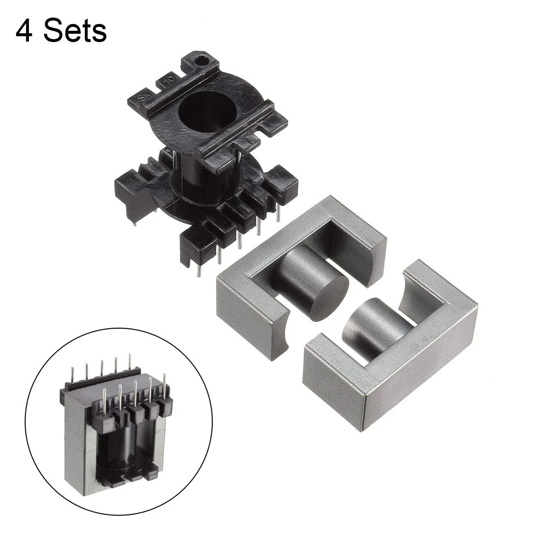 sourcing map Transformer Coils Ferrite Core Vertical Ferrite Halves and Coil Set of 4 EC28 - Image 4