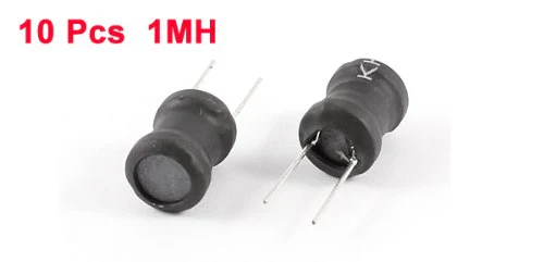 Sourcingmap 1MH 9mm x 12mm UL-polyolefin Metal Electronic Circuit Inductors 10 Pcs - Black - Image 2