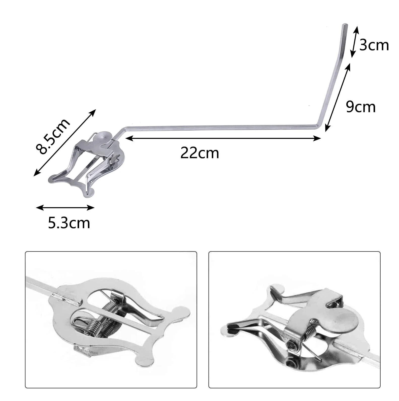 Sousaphone Lyre Marching Clamp-on Lyre Metal Plating Sheet Music Clip 4mmx4mm Square Socket - Image 2