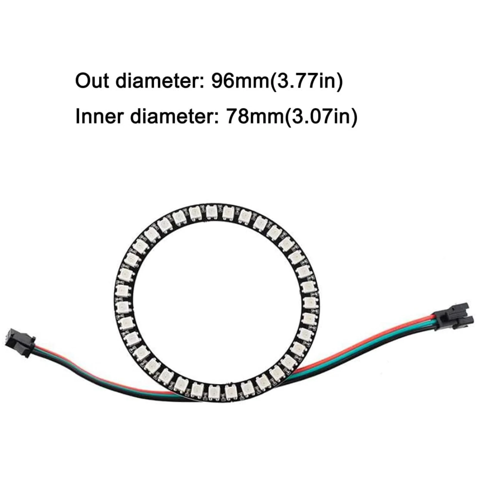 Sparkleiot WS2812B Pixel Ring 35 LEDs 5050 RGB - Individually Addressable Full Colour LED Ring with Integrated WS2812 IC for Arduino, Raspberry Pi, ESP8266 (DC5V + LED Controller) - Image 4