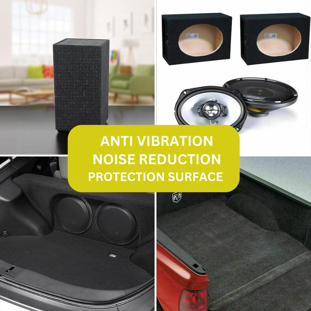 Speaker Box Carpet Car Sub Woofer Trunk Liner Felt Black Fabric for RV, Boat, Truck, Automotive Interior, Marine, Home Floor (40" x 40" Anthracite) 40" x 40" ANTHRACITE - Image 4