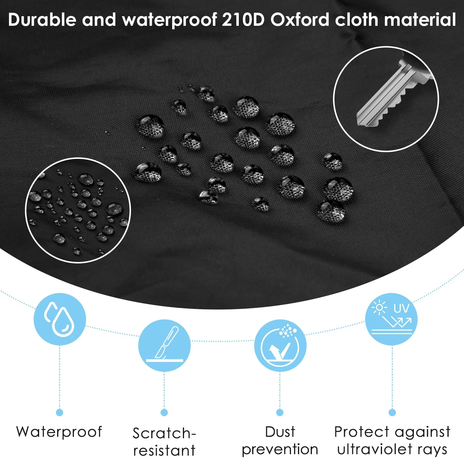 Speaker Cover, Outdoor Speaker Covers for PA/DJ Lightweight Powered Speaker, UV Protection Water Resistant Dustproof 210D Oxford Cloth Speaker Covers (2 PCS) (Black, 12 Inch) Black - Image 4