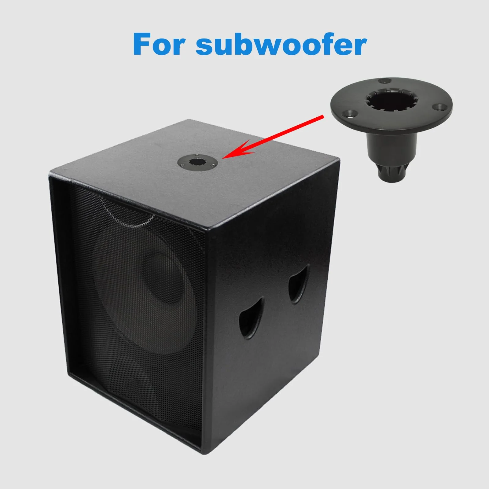 Speaker Mount Adapter with M20 Threading,4.02"x3",Metal Speaker Stand Top Hat with M20 Threading, 102X75mm (2 Packs Black) 102X75+M20 - Image 4