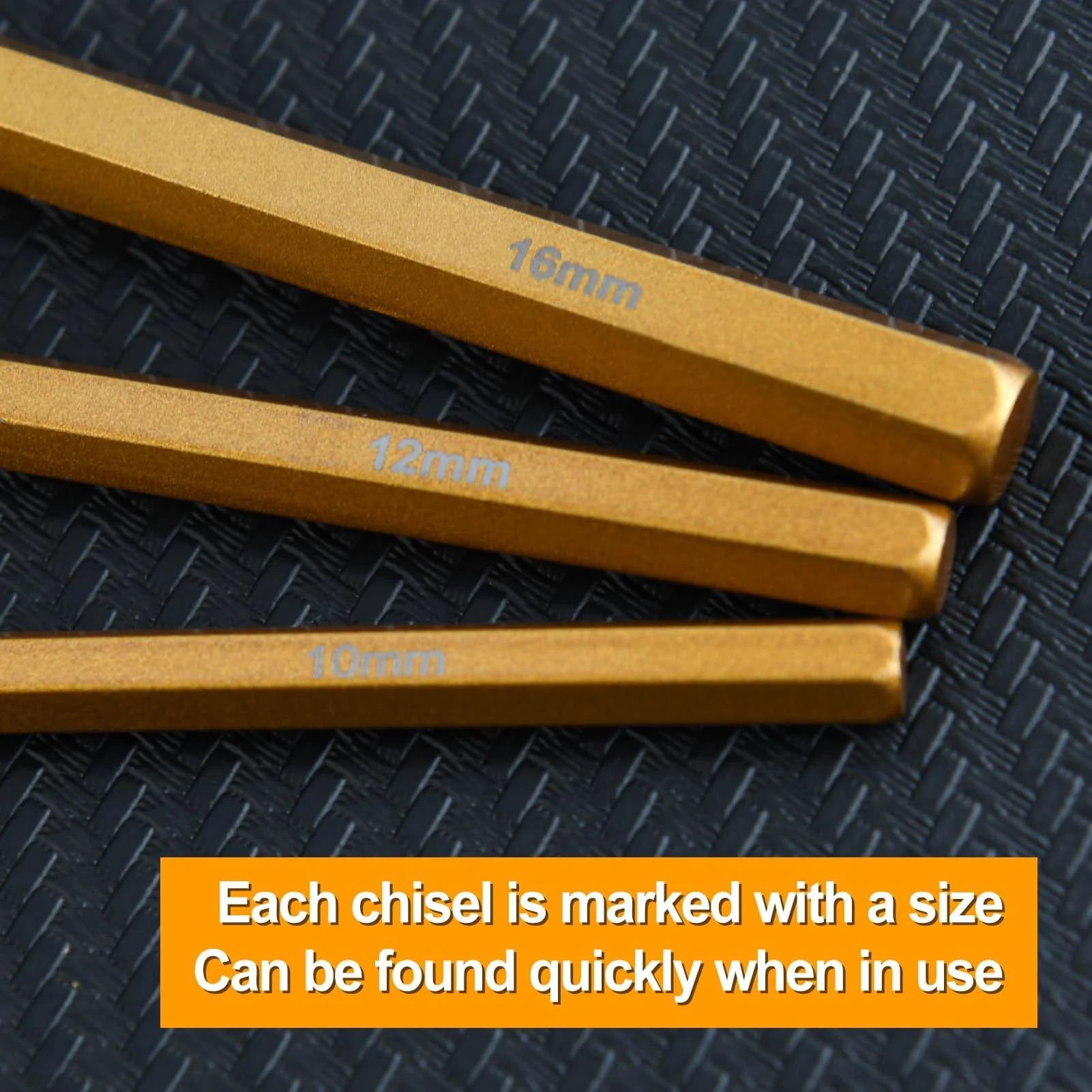 SPEEDWOX 3 Piece Heavy Duty Cold Chisel Set, 3/8", 1/2", 5/8", Metal, Burel Set, Cold Steel Rock, Burel Comes In A Roll-up Storage Bag For Cutting Rivets And - Image 6
