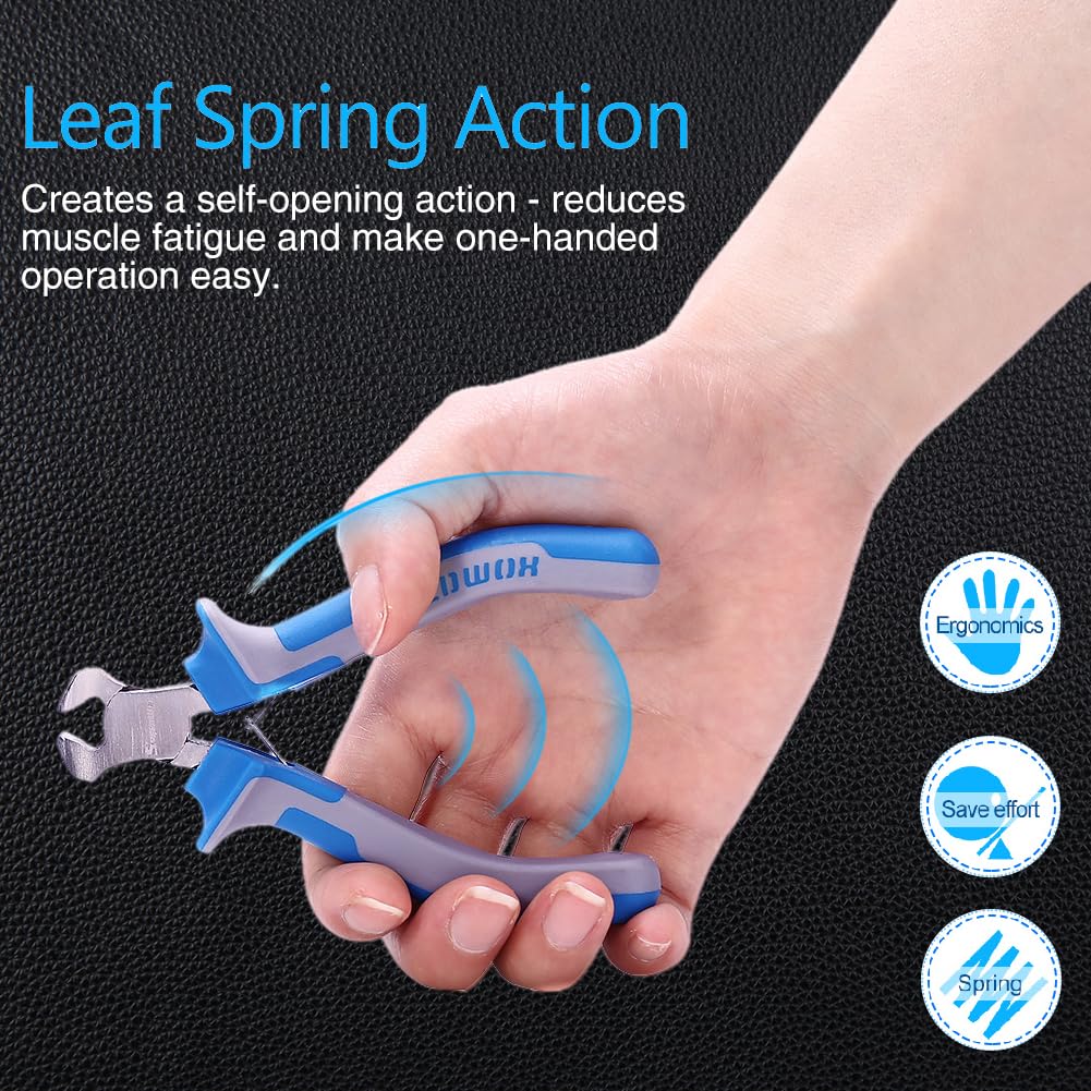 SPEEDWOX 4 Inches End Nippers Precision End Cutters Pliers Mini End Cutting Nippers Fine Pliers with Spring Micro Functional Small Wire Cutter Jewelry Making Shoes Repair Tool Pull Nails Brads 4" End Cutting Plier - Image 4