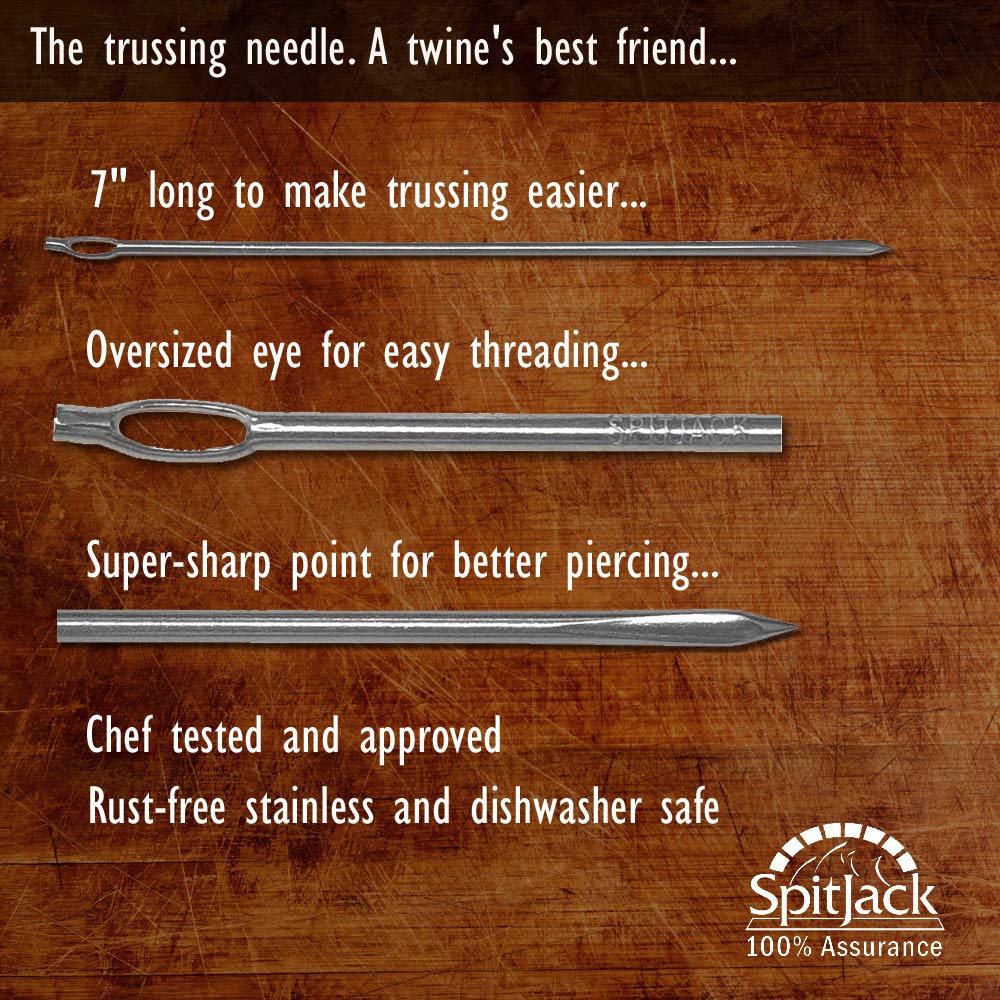 SpitJack 7" Trussing Needle SS for Whole Hog, Pig, Lamb, Roast Beef & Turkey (1) 1 - Image 4