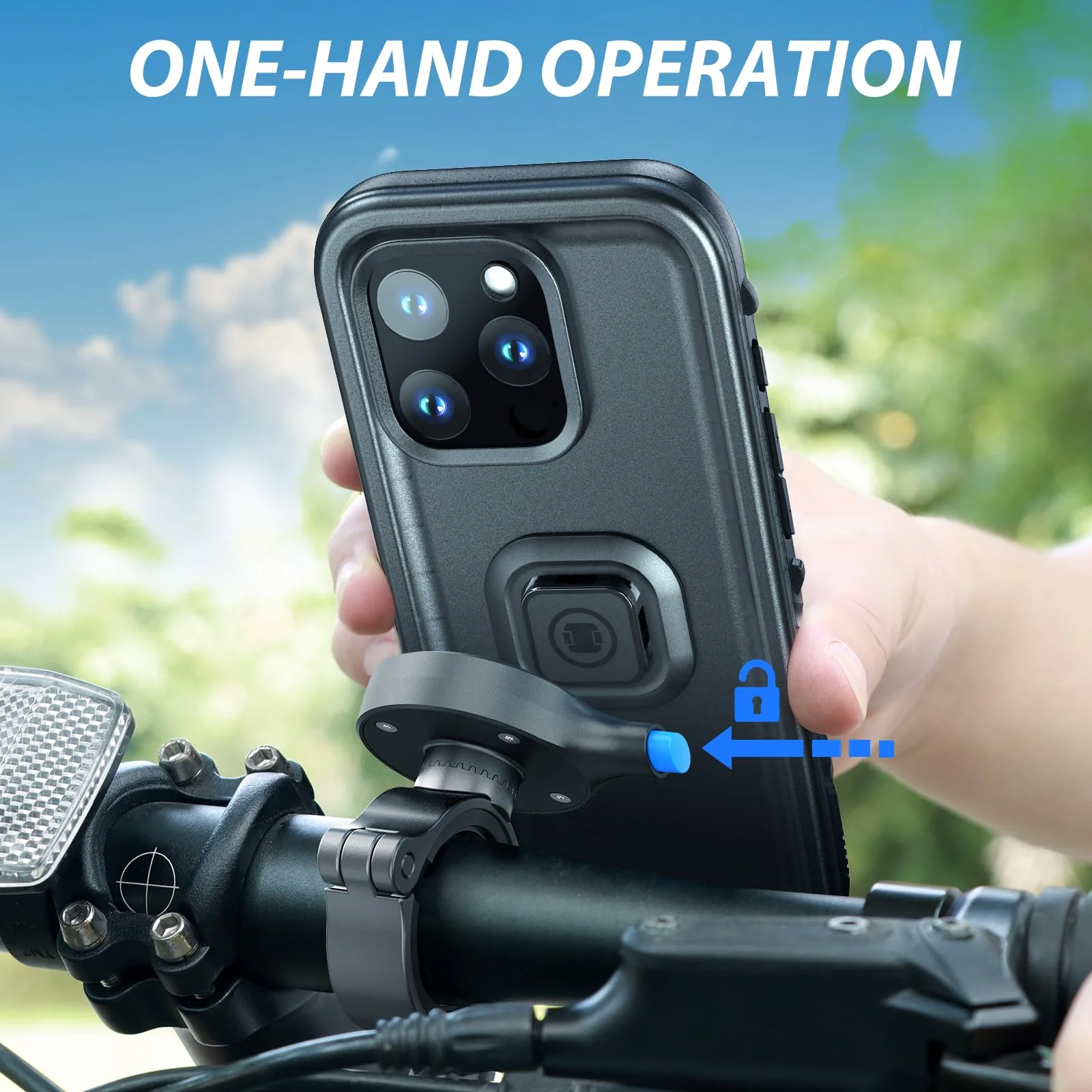 SPORTLINK Bike Phone Holder for iPhone 15 Pro Max - Motorcycle Phone Mount [Aluminium][360° Rotatable][1s Quick Release][IP68 Waterproof] Bicycle Motorbike Handlebar Cell Phone Holder - Image 4