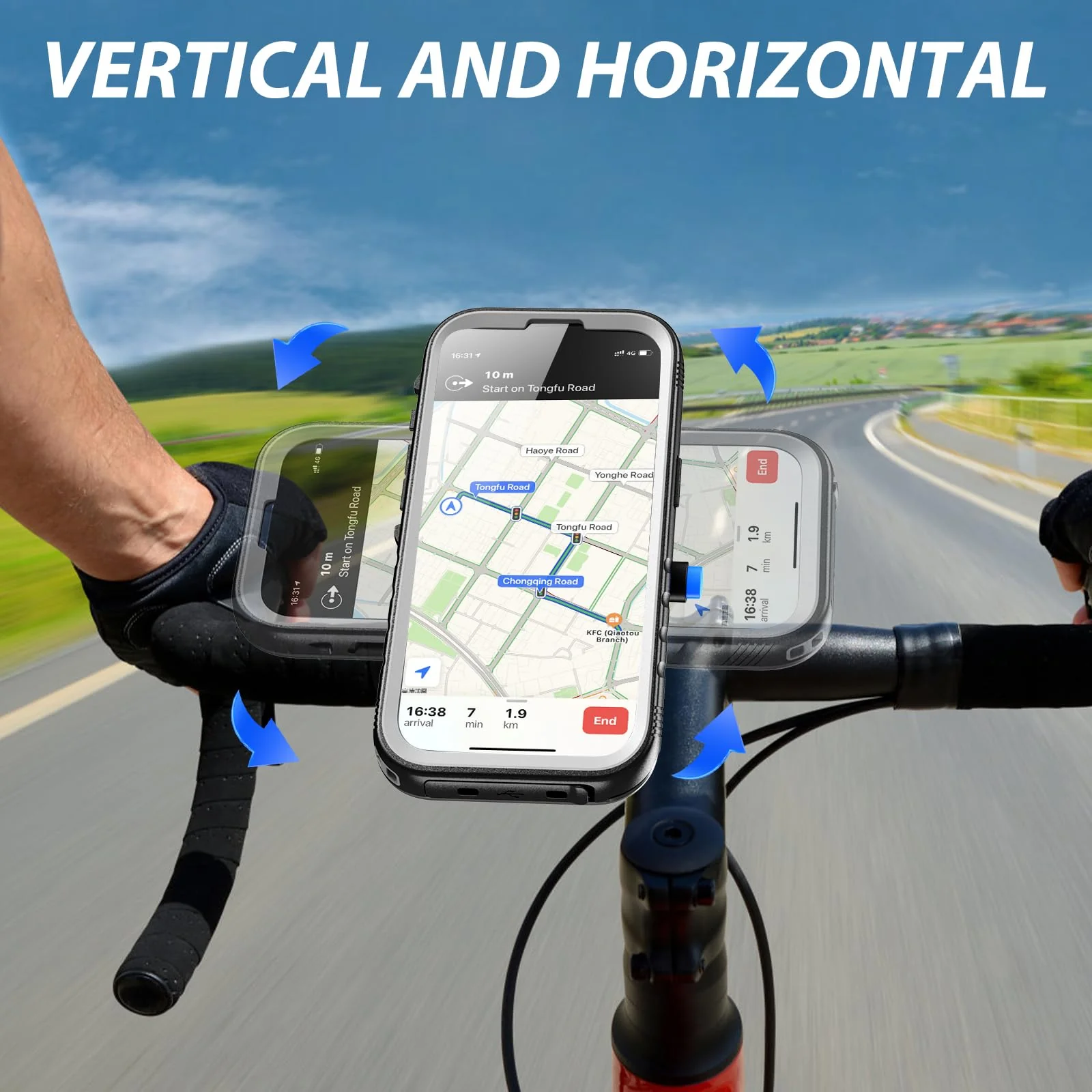 SPORTLINK Bike Phone Holder for iPhone 15 Pro Max - Motorcycle Phone Mount [Aluminium][360° Rotatable][1s Quick Release][IP68 Waterproof] Bicycle Motorbike Handlebar Cell Phone Holder - Image 6
