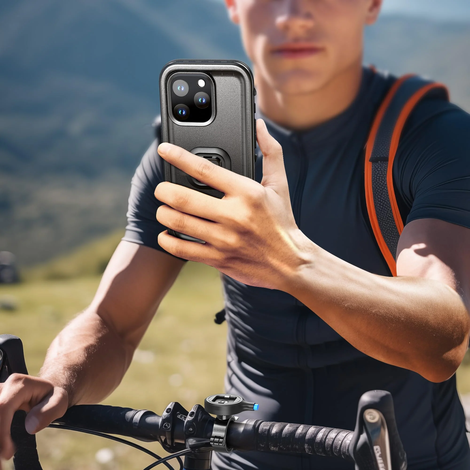 SPORTLINK Bike Phone Holder for iPhone 15 Pro Max - Motorcycle Phone Mount [Aluminium][360° Rotatable][1s Quick Release][IP68 Waterproof] Bicycle Motorbike Handlebar Cell Phone Holder - Image 7