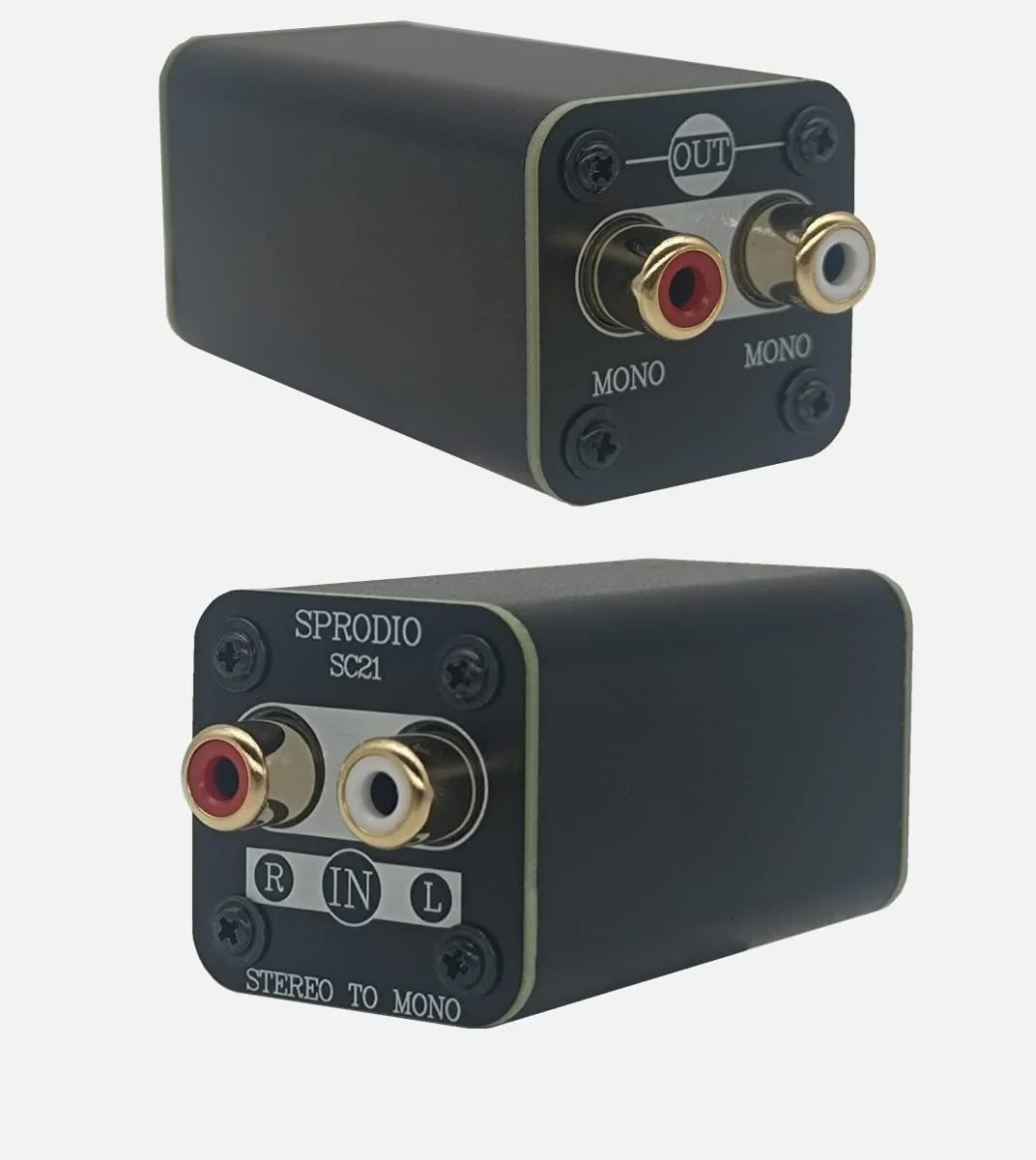 SPRODIO Single Stereo to Mono Converter, RCA L/R Audio Adapter Stereo to Mono summing Cable Adapter SC21 - Image 2