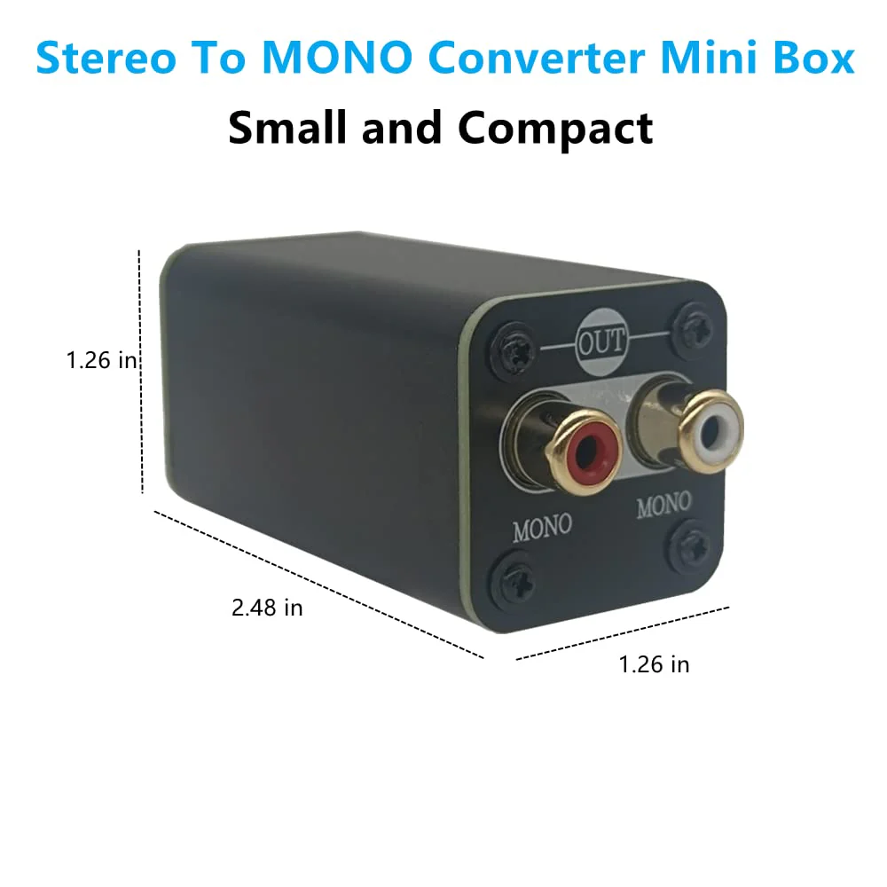 SPRODIO Single Stereo to Mono Converter, RCA L/R Audio Adapter Stereo to Mono summing Cable Adapter SC21 - Image 4