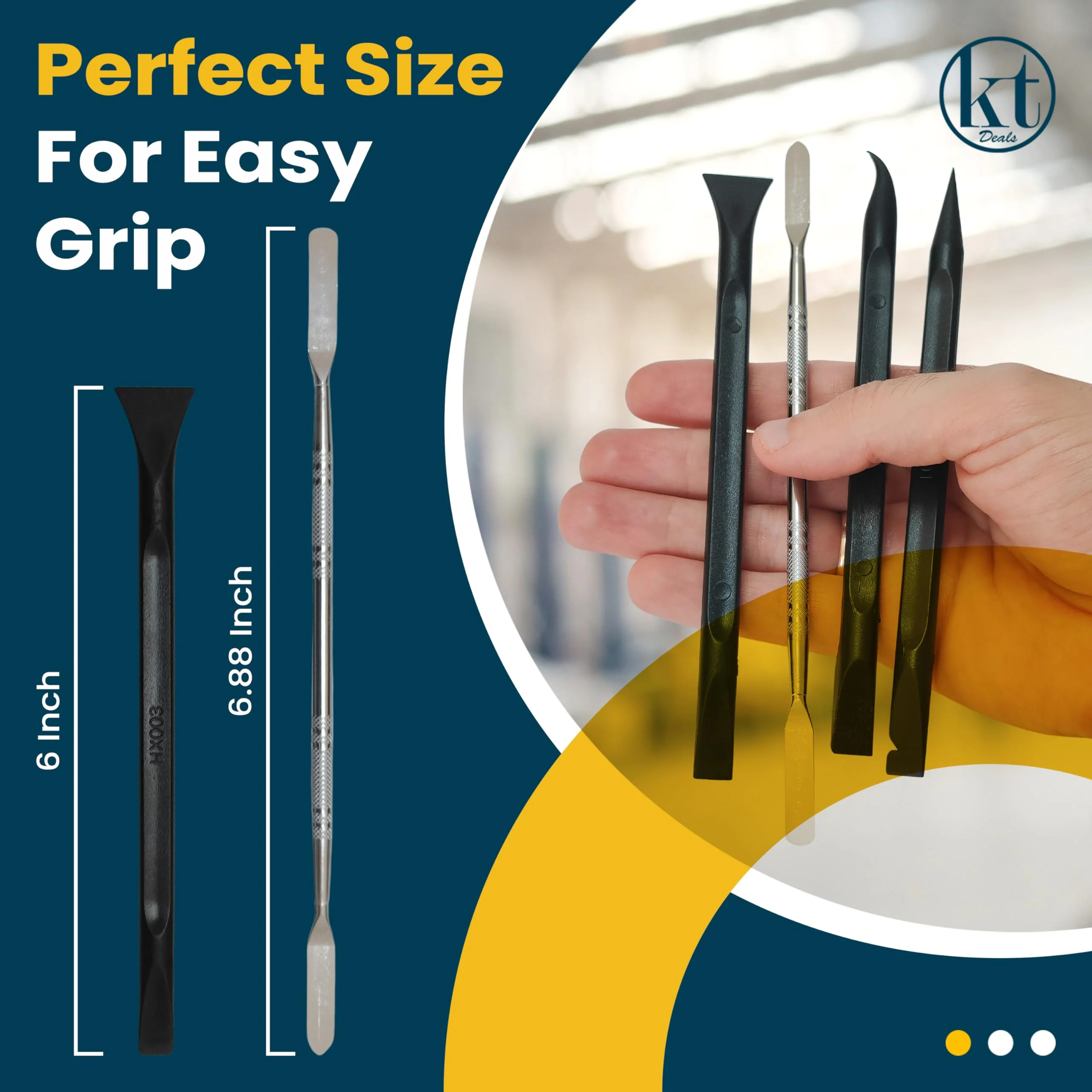 Spudger Pry Tool Kit Electronics Repair Opening Tools, Plastic & Metal Spudger Tool Kit, Prying Open Tool for Laptop, Cell Phone, Tablet, Computer Smartphones and other Electronic Devices - Image 5