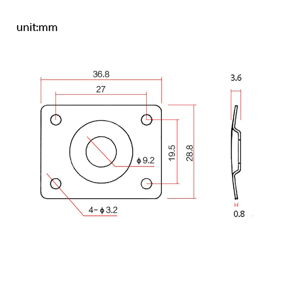 Square Metal 1/4 Output Jack Plate Input Jack Socket for Electric Guitar Bass (Chrome) Chrome - Image 4