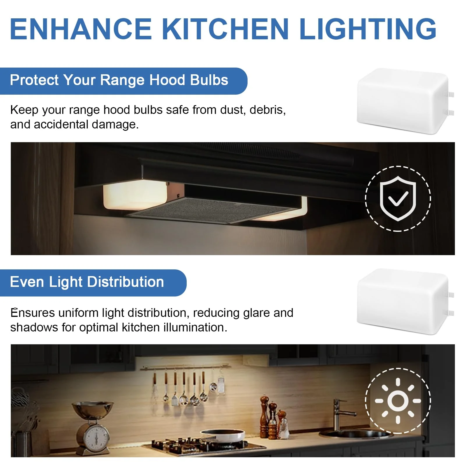 SR401650 Range Hood Light Lens Cover Replacement for Broan Nutone Model NS6530, NS6530WW, QL1, QL100 and QL130WW, Kitchen Range Hood Parts and Accessories, Pack of 2 - Image 4
