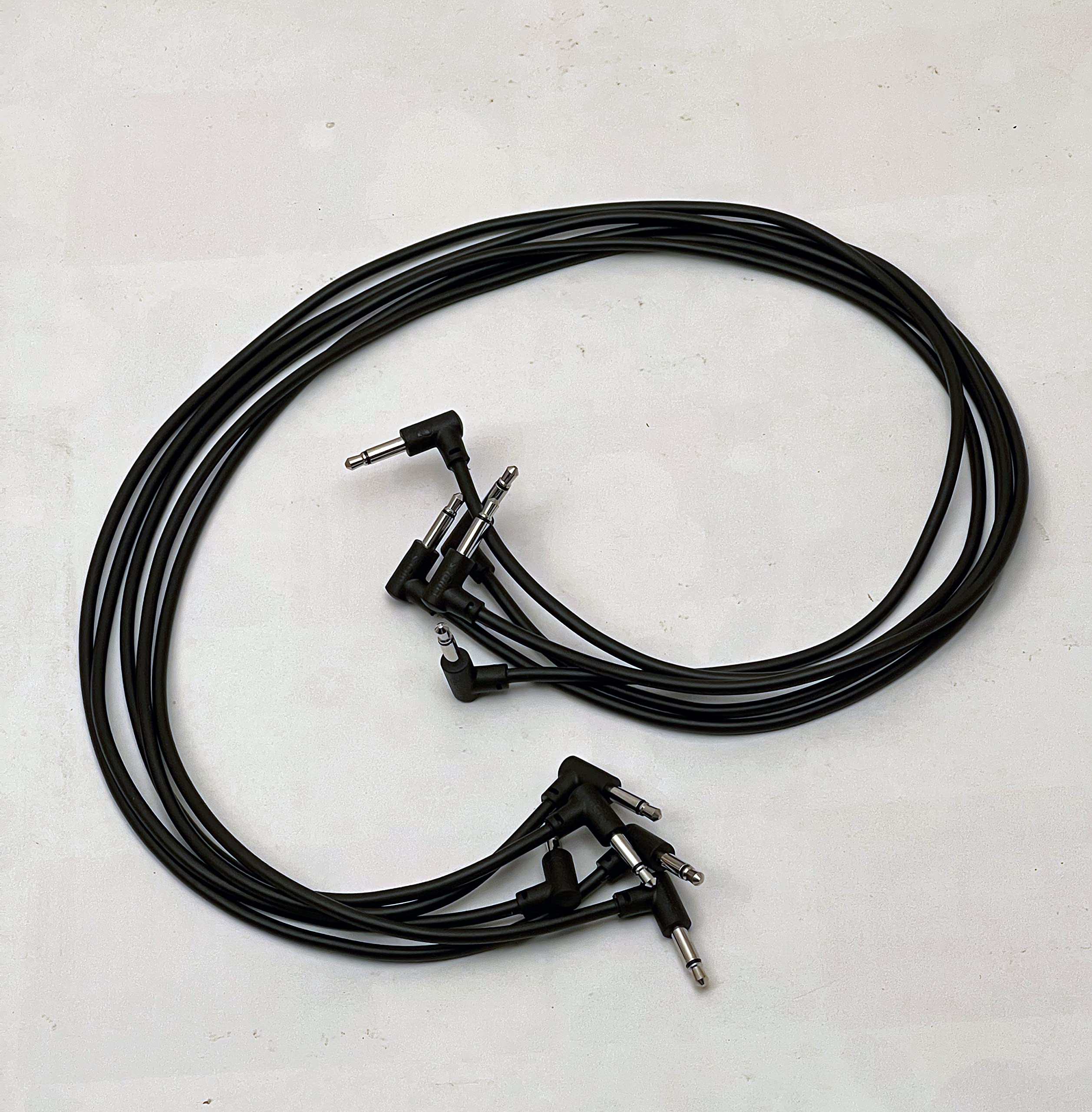 SSMS - Luigis Modular M-PAR Right Angled Eurorack Patch Cables - Package of 5 Black Cables (60cm) 60cm - Image 2