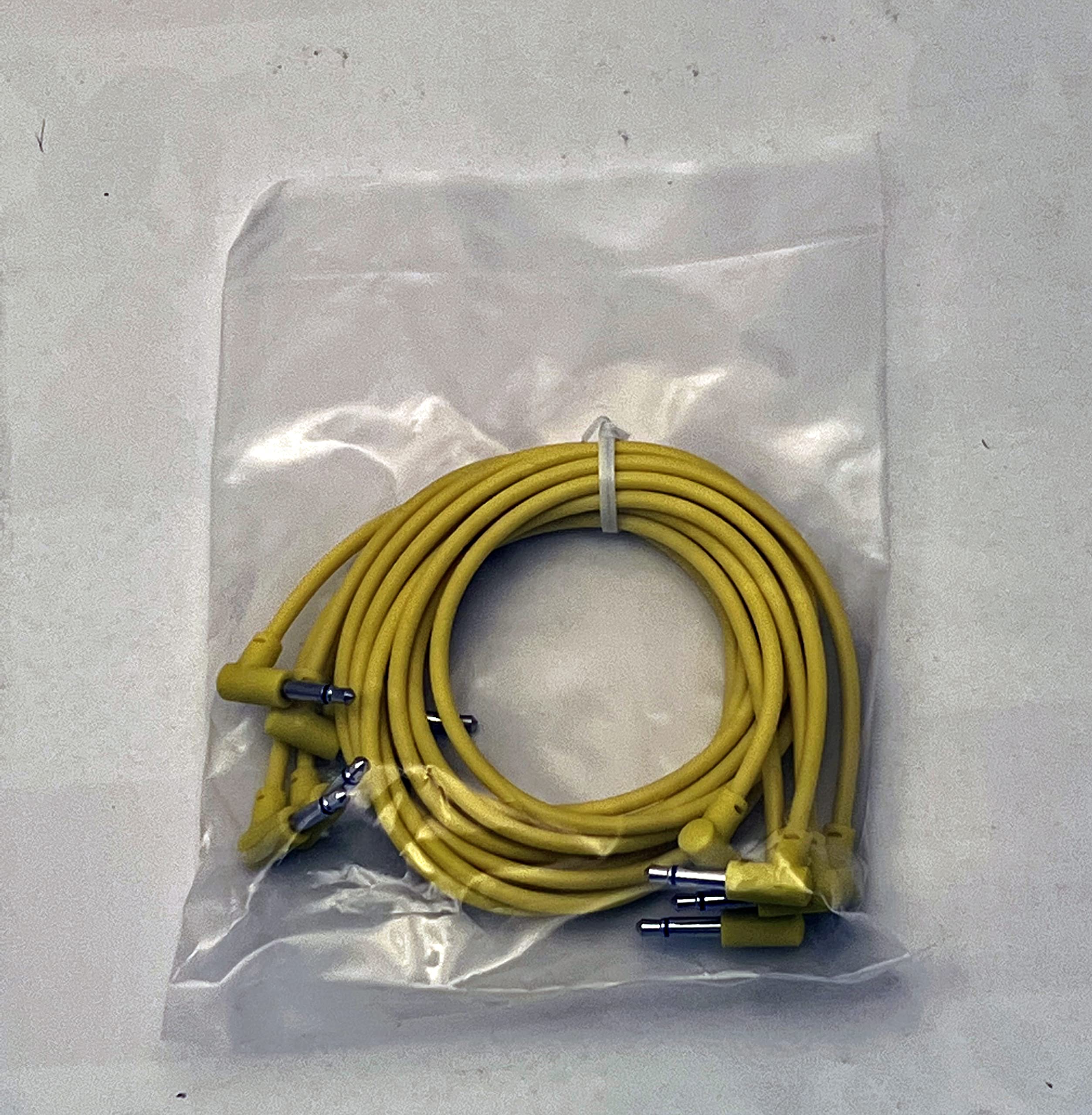 SSMS - Luigis Modular M-PAR Right Angled Eurorack Patch Cables - Package of 5 Yellow Cables (60cm) 60cm - Image 2