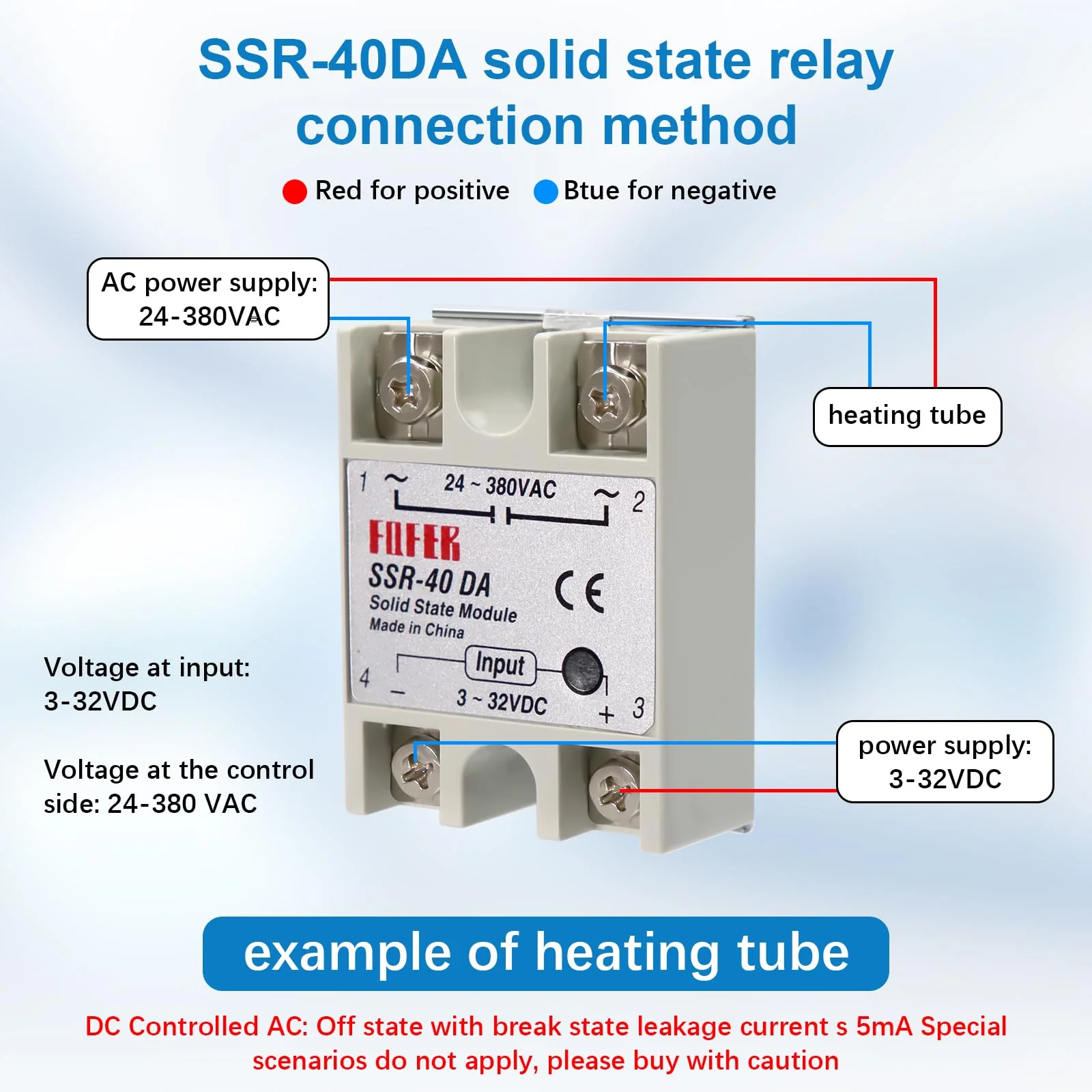 SSR-40DA Solid State Relay AYWHP SSR Relay Solid State Relay SSR 40DA Single-Phase Solid State Relay Input 3-32V DC Output 24-380V AC - Image 4