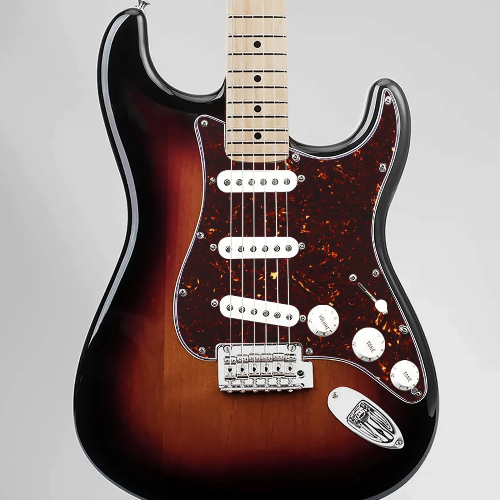 SSS 11 Hole Strat Pickguard ST Pick Guard Scratch Plate for Fender USA/Mexican Standard Stratocaster Modern Style Electric Guitar,Brown Tortoise Shell SSS aluminum foil Brown Tortoise Shell - Image 4