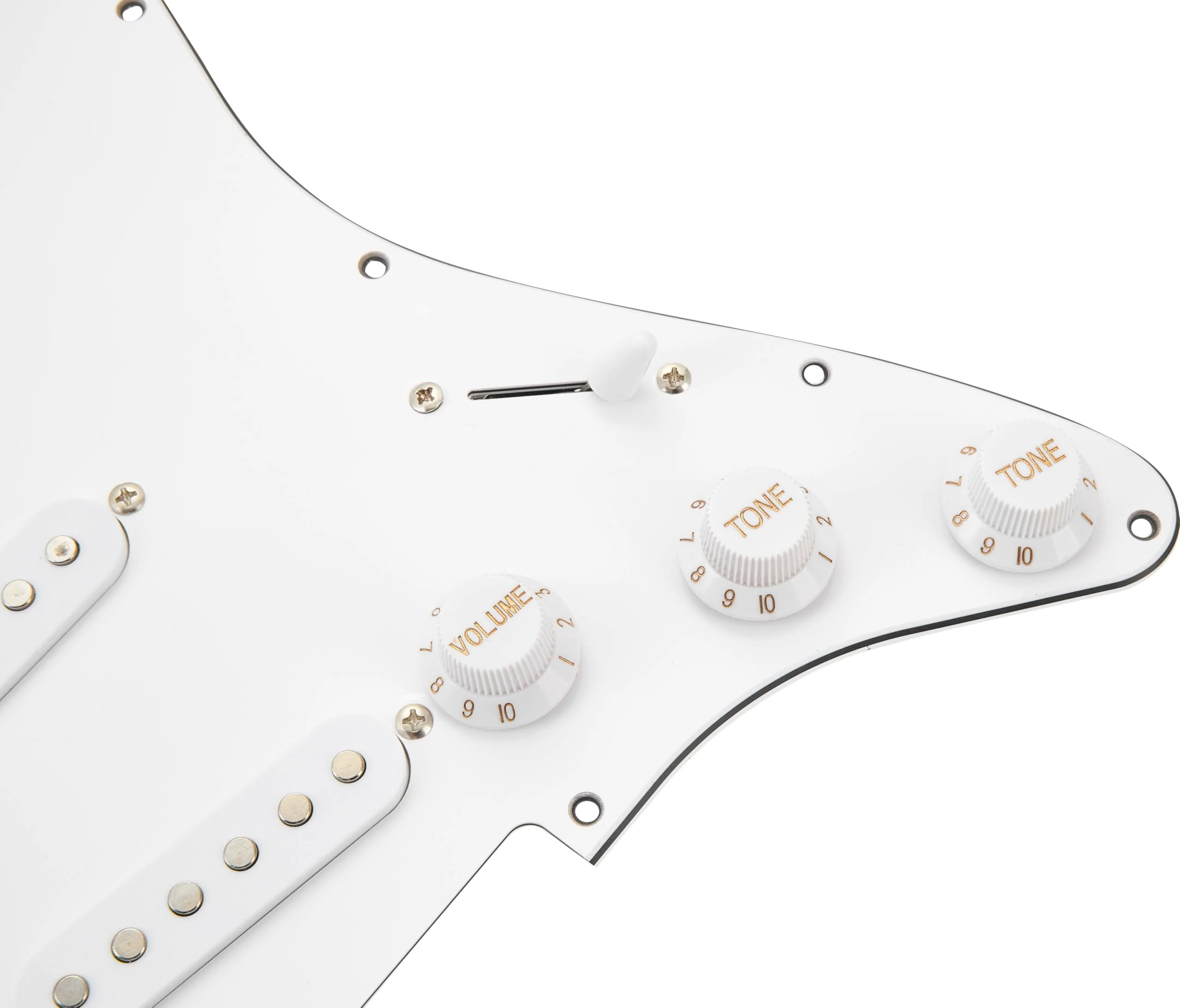 SSS Loaded Pickguard Set - Single Coil Pickups, 3-Ply White, Easy Drop-In Replacement – Compatible with Fender Stratocaster Guitars, White Pickguard-SSS-White - Image 6