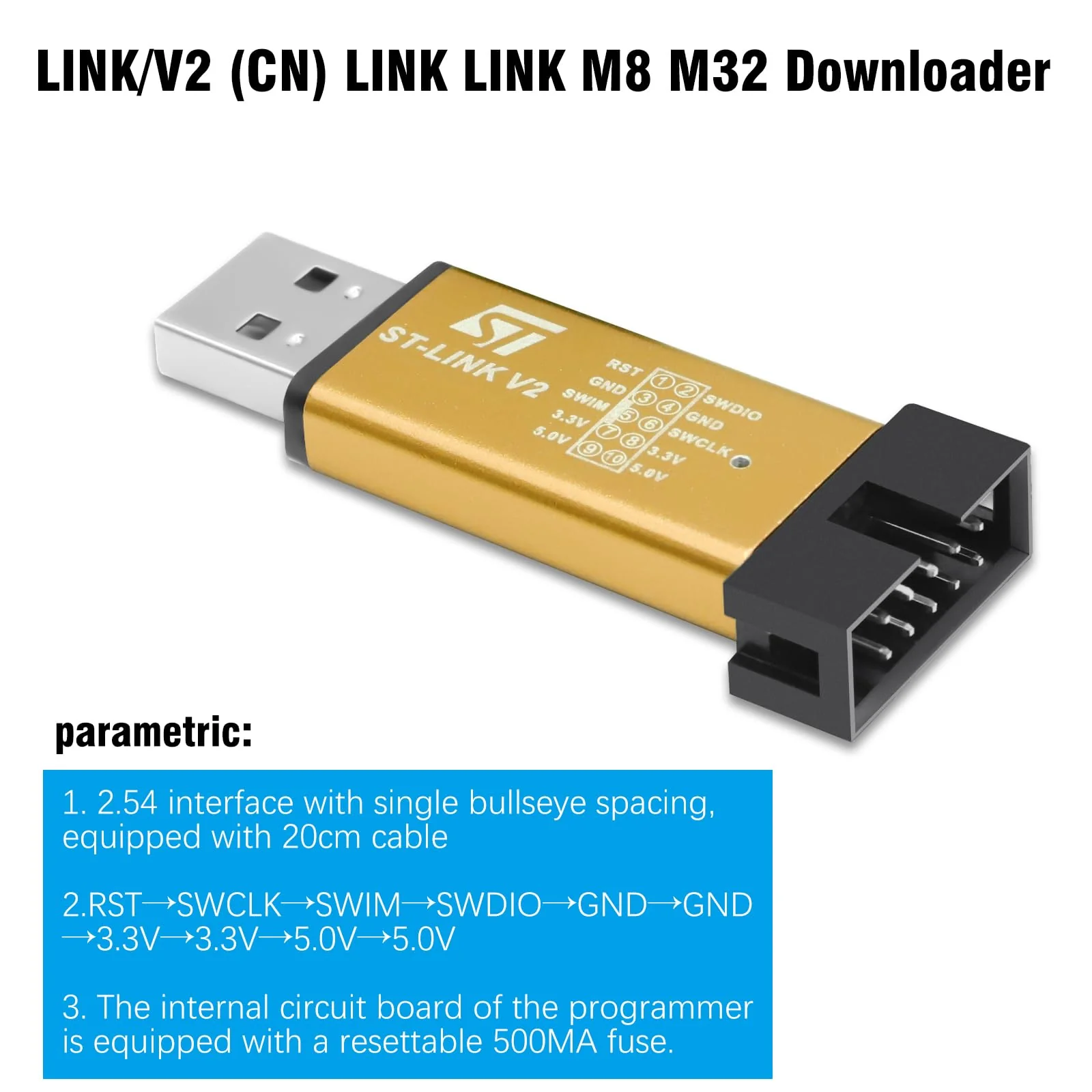 ST-Link V2 Programming Binghe ST Link V2 Emulator ST-Link Downloader Mini Debugger Programming with Dupont Wires ST-Link Emulator Downloader for 8/32 Bit Microcontroller - Image 7
