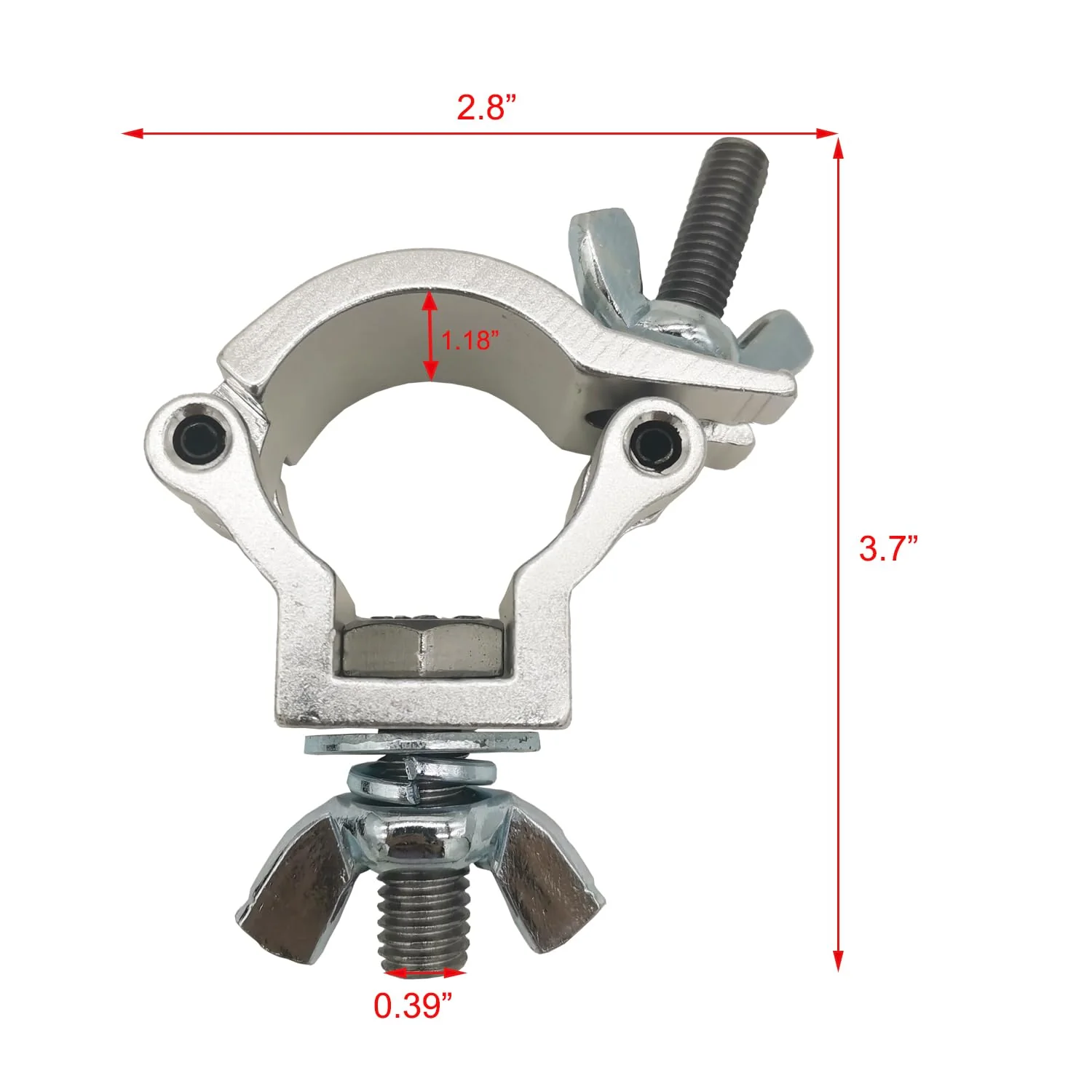 Stage Light Clamp aluminum mounting 1-1/4 to 1-3/8inch Truss Clamps Heavy Duty 165lbs Dj Lighting Clamps/Hooks Fit Pipe OD 32-35mm F24 for O Clamp LED Par Light Moving Head (4) - Image 5