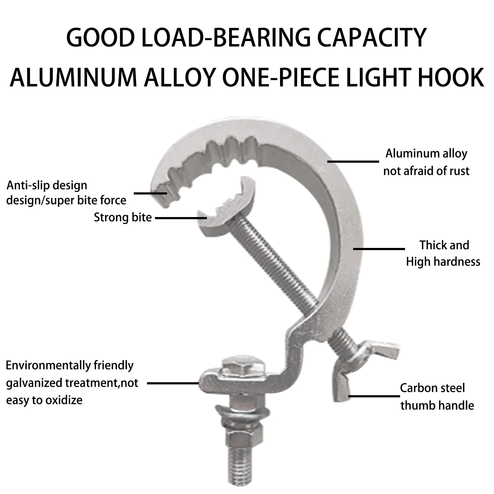 Stage Light Clamp Hook,with Anti-injury clip Aluminum Alloy Truss Clamp for DJ Lights Par Spotlight Moving Head Light Pole Mount Stage Lighting Kit Lighting Stand and Truss Package (4 Pack) - Image 4