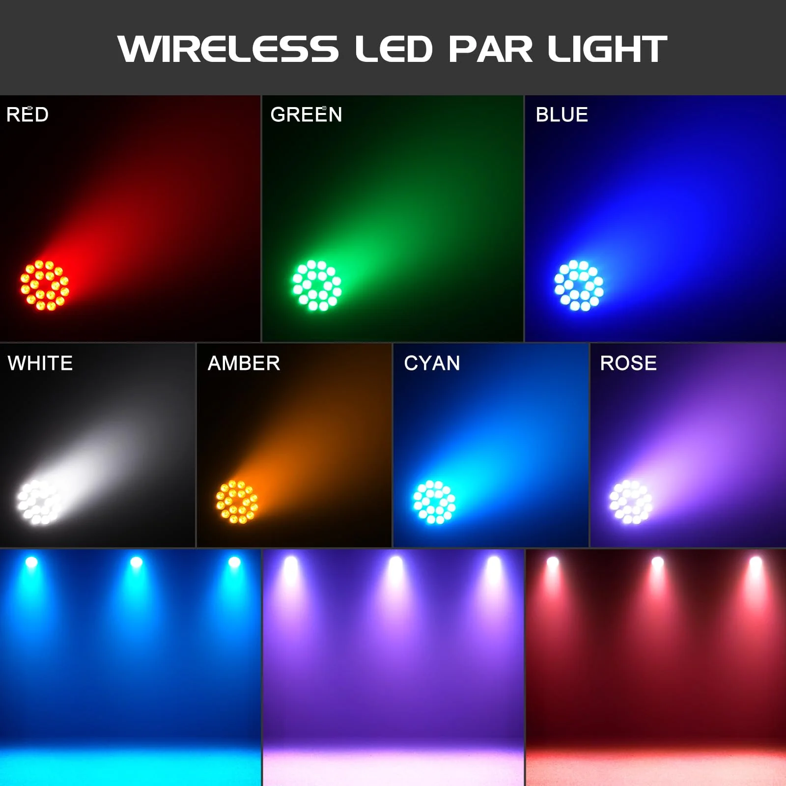 Stage Lights RGBW LED Par Lights with Halo, Mini Uplights with Jump Strobe Fade Chase Pulse Stage Effects, Sound Activated Uplighting Indoor for Events Party Wedding Church Christmas 1 Pack - Image 4