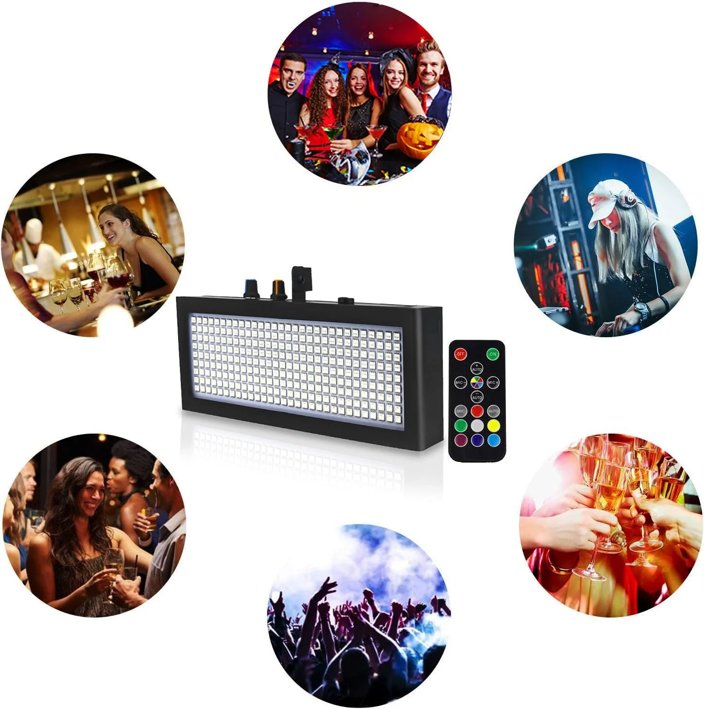 Stage Strobe Light, Super Bright Flash Stage Lighting, Sound Activated and Speed Control RGB Strobe Light, Flash Party Lighting for Wedding, Xmas, Birthday, Club, DJ (270 LED) 270 LED - Image 7