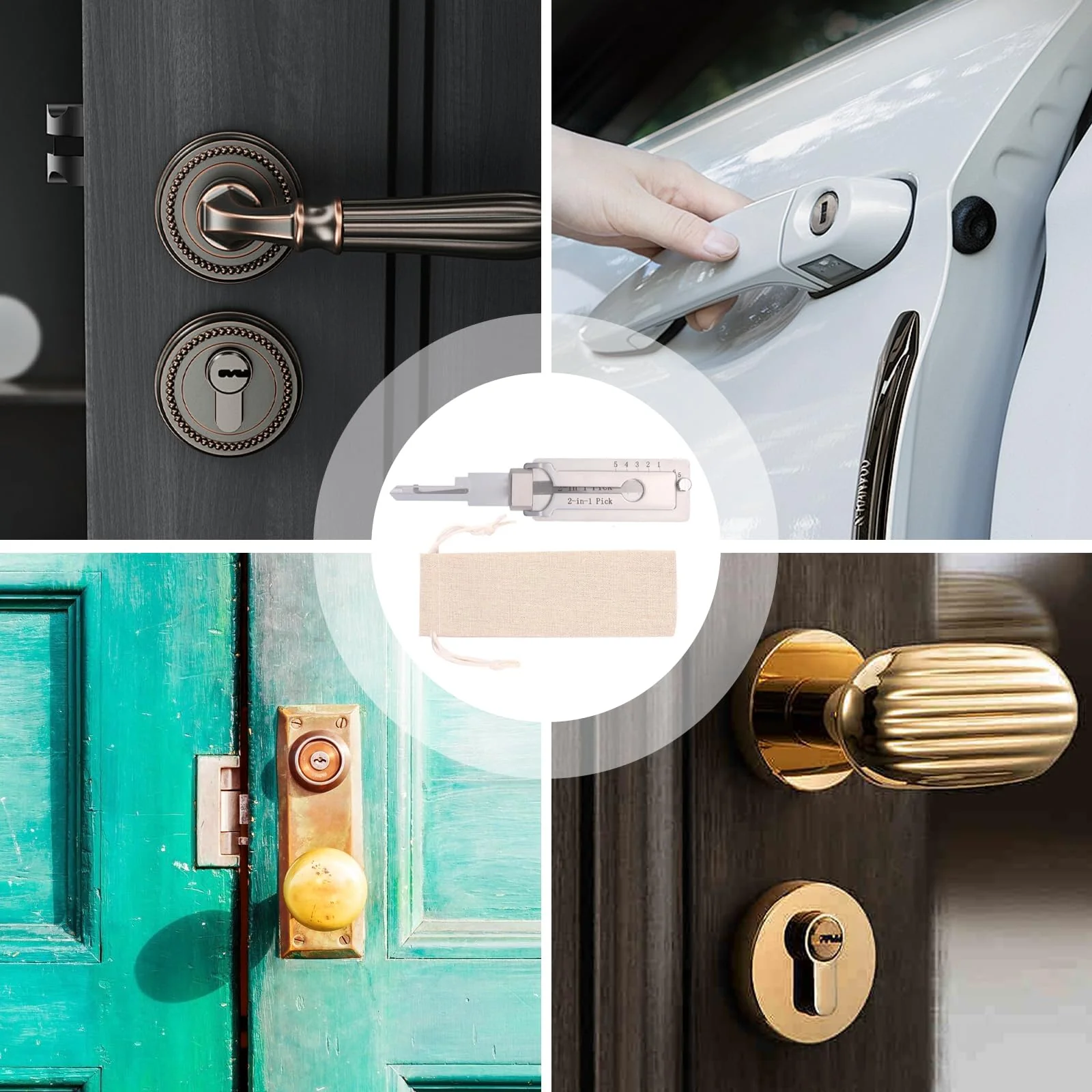 Stainless Steel Key Decoder, Decoder Key, Key Decoder Made of Stainless Steel, Key Decoder with 1 Storage Bag, for Door Lock, Bedroom Lock, Key Decoder KW5 - Image 6
