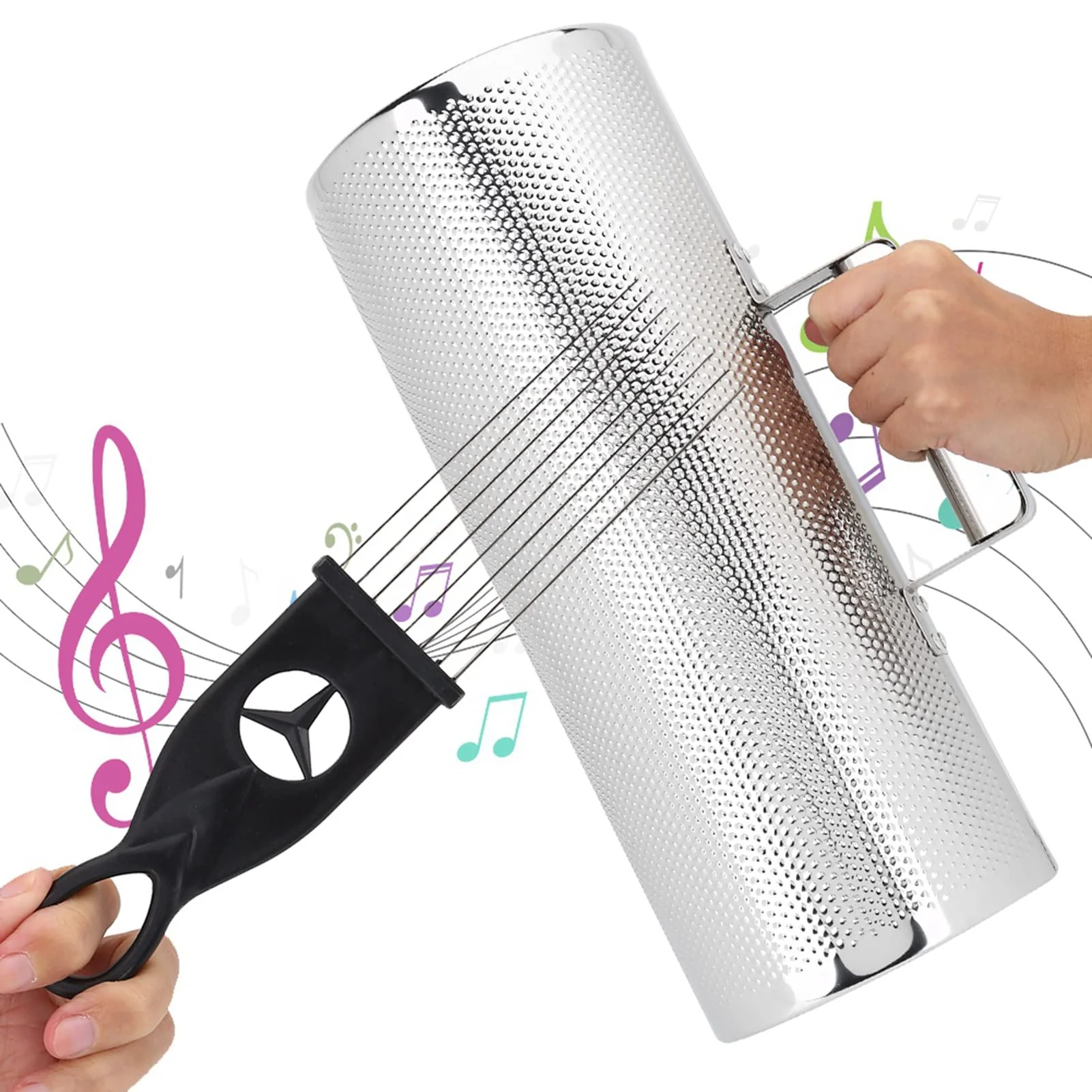 Stainless Steel Metal Guiro with Scraper Professional 5x12.8 Premium Percussion Instrument for Authentic Latin Rhythms - Image 2