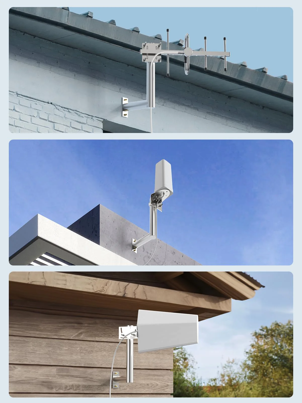 Stainless Steels Pole Mount 12'' Length Universal L-Type Pole Mast Bracket for for Outside Antenna,Weather Station,Solar Panel - Image 3