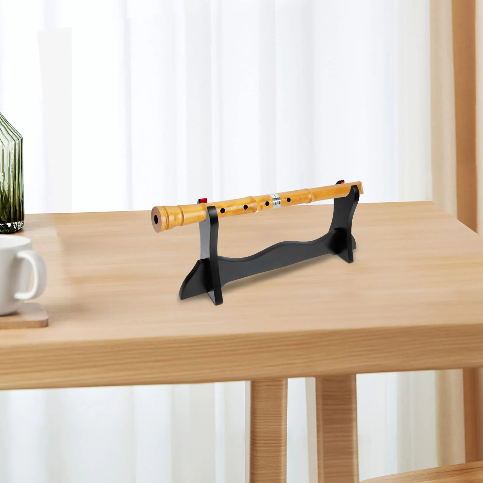 Stand Desktop Stand Flute Display Stand Flute Display Holder Display Stand Flute Storage Rack Felt Padded Holder Flute Stand Black 37x16.5cm - Image 8