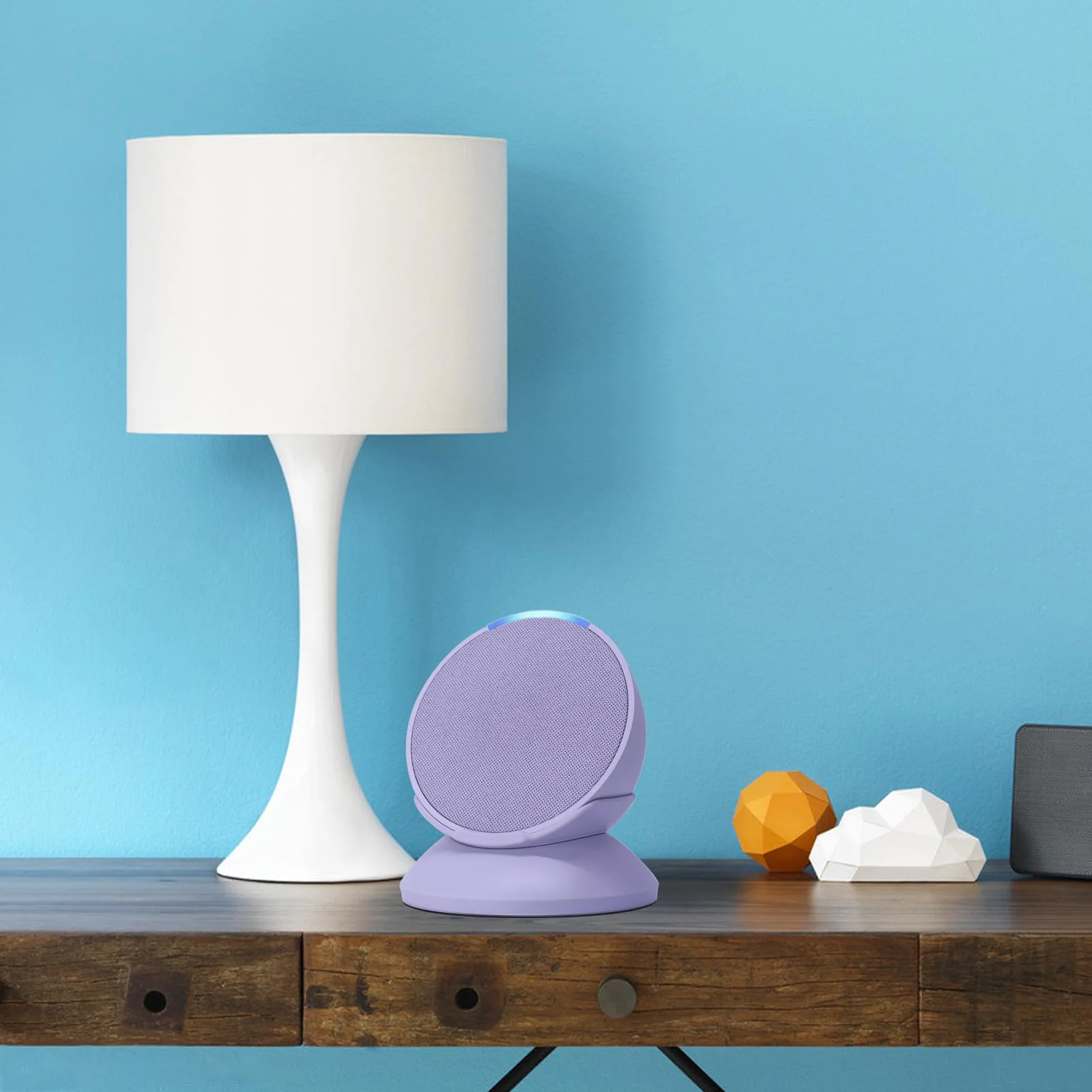 Stand for Echo Pop - Desktop Holder Mount for Echo Pop,Built-in Cable Management,Lavender Bloom - Image 3