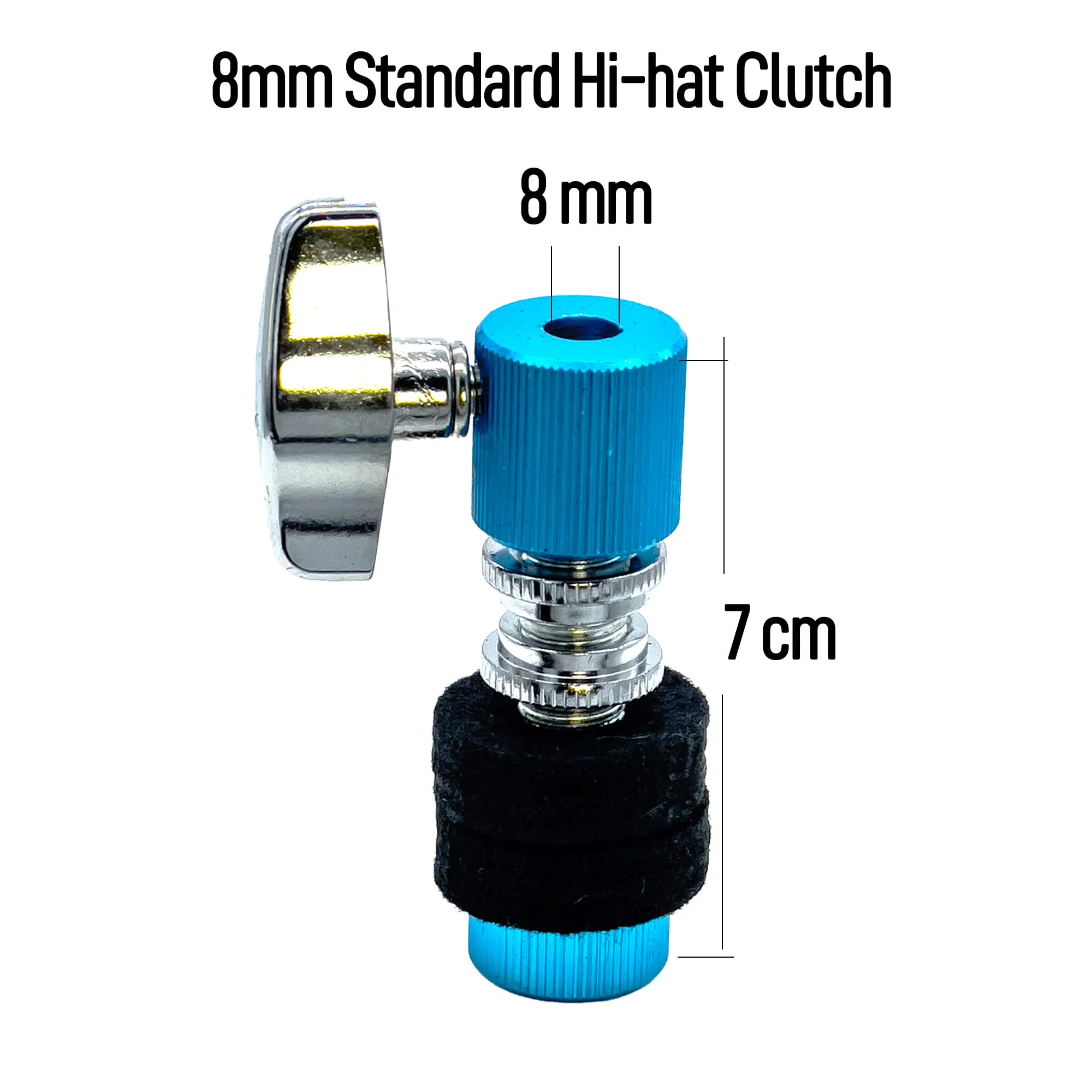 Standard Cymbal Replacement Accessories Set 21pcs - Hi-Hat Clutch, Cymbal Felts, Sleeves, Wing Nuts, Quick release Cymbel Nuts, Drum key & Washers for Drum Set Cymbal (Blue) Blue - Image 2