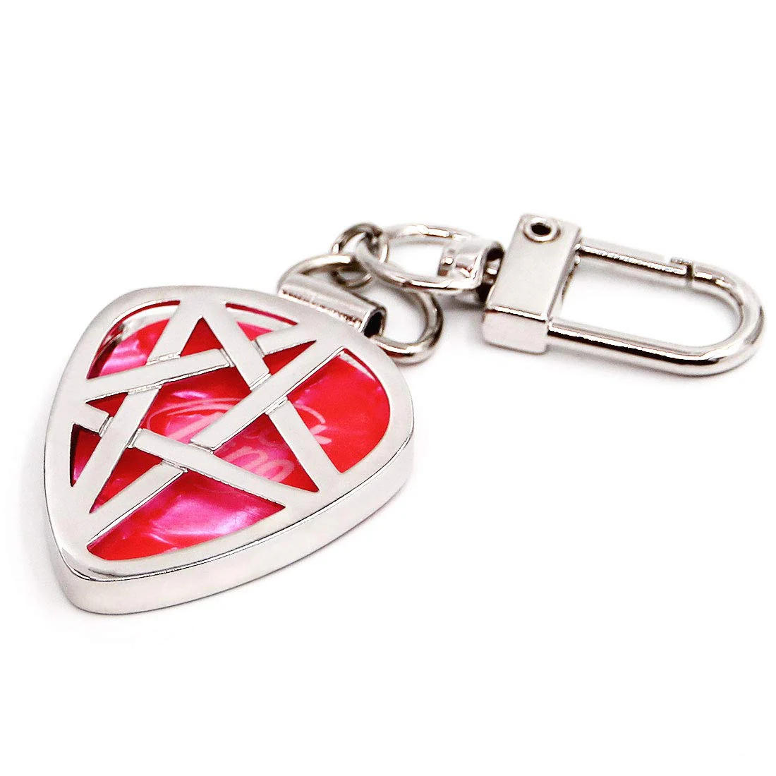 Star Shaped Guitar Pick Holder Keychain for Guitarists (Silver) Silver - Image 4