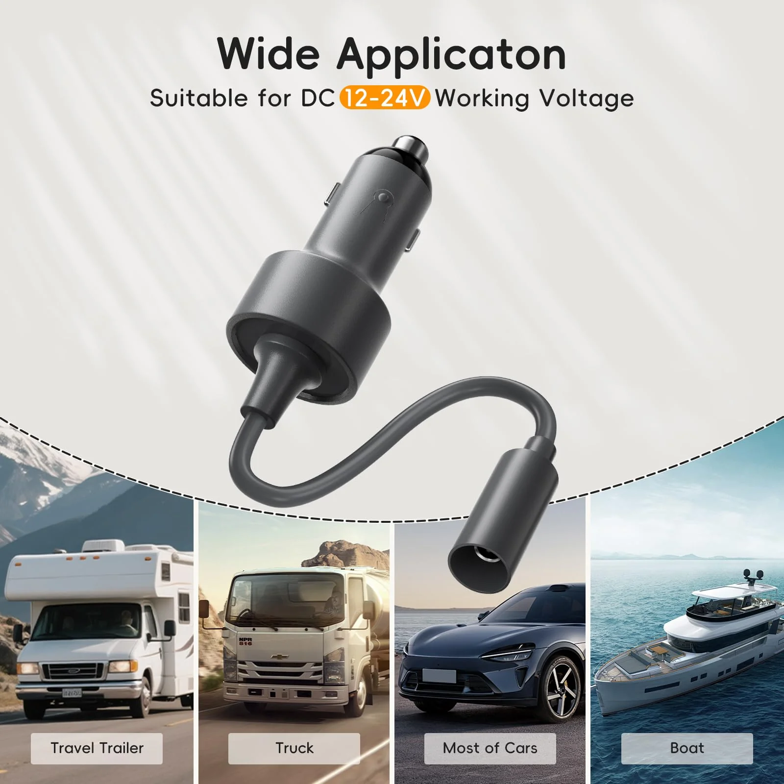 Starlink Mini Car Adapter with 16.4FT/5M DC Power Cable,12V to 24V DC Step Up Converter Boost Adapters, 60W Car Cigarette Lighter Adapter Supports 16 AWG 30M Starlink Cable for Trailer Cars/RVs/Ship - Image 9