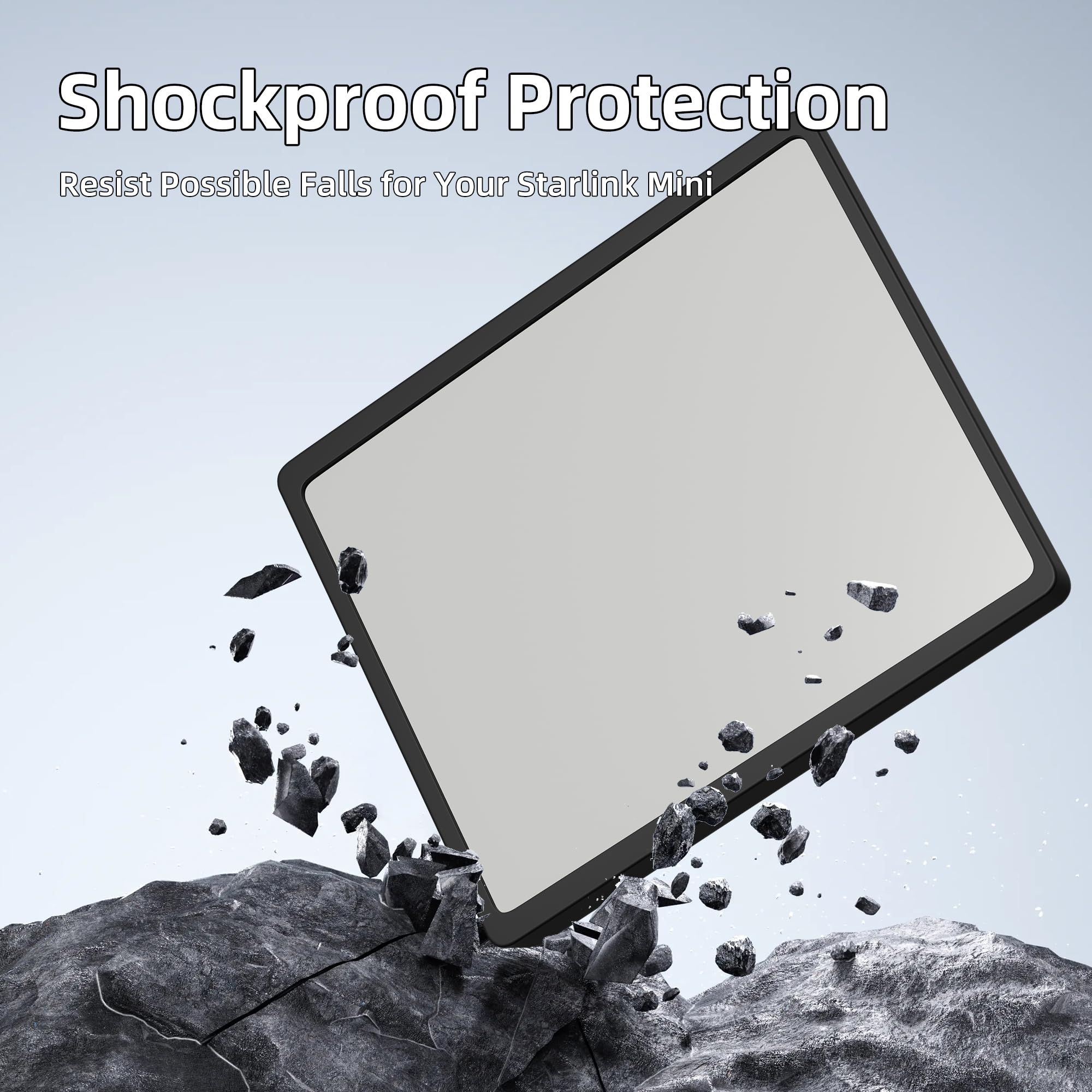 Starlink Mini Case Cover, Luquid Silicone Protective Case for Mini Starlink Dish Antenna Protector Black with Anti-Reflection Sticker - Image 4