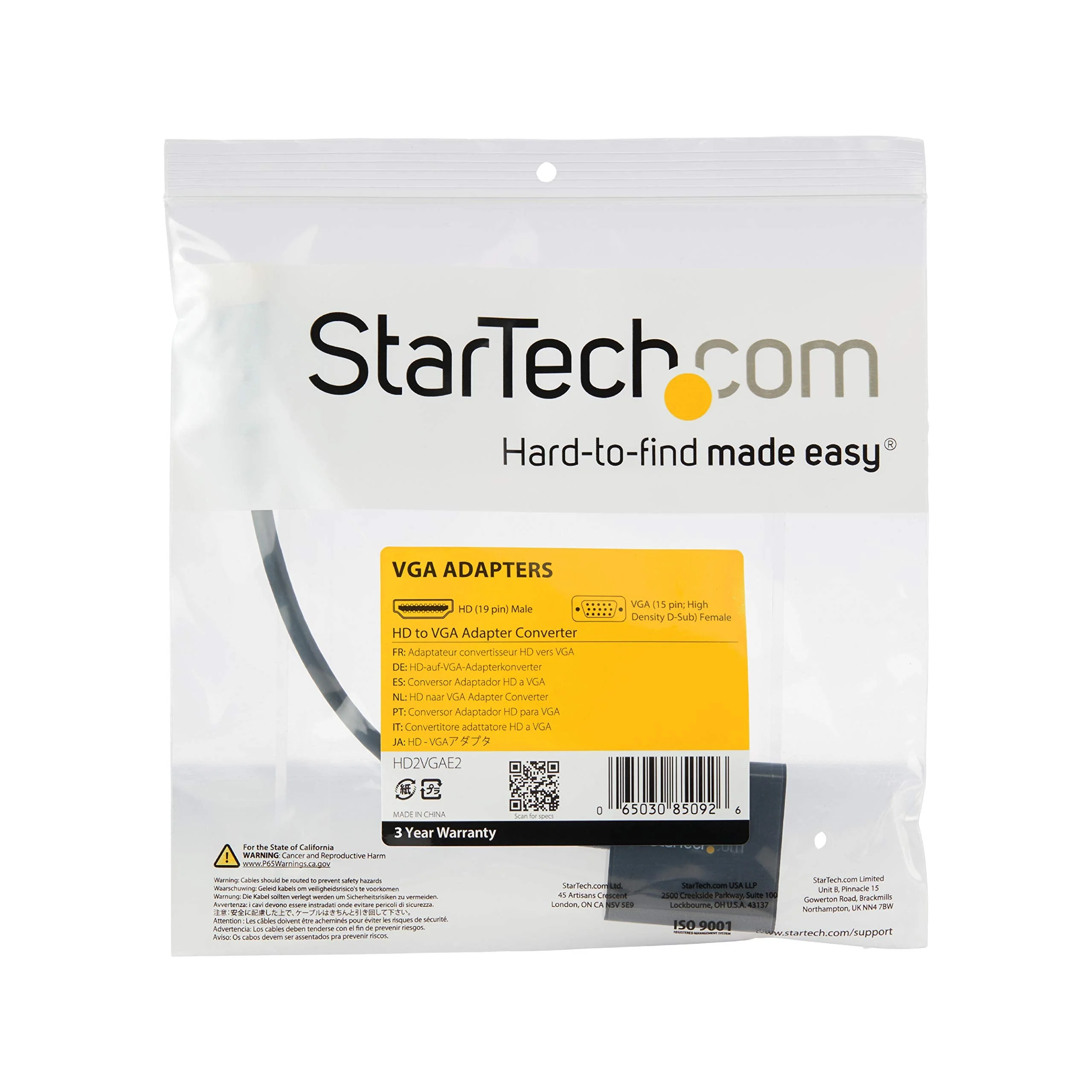 StarTech.com 1080p 60Hz HDMI to VGA High Speed Display Adapter - Active HDMI to VGA (Male to Female) Video Converter for Laptop/PC/Monitor (HD2VGAE2) HDMI to VGA - Compact Cable - Image 6