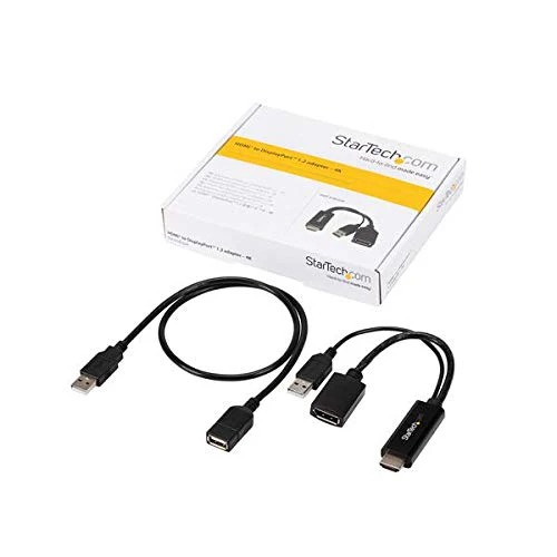 StarTech.com 4K 30Hz HDMI to DisplayPort Video Adapter w/ USB Power - 6 in - HDMI 1.4 (Male) to DP 1.2 (Female) Active Monitor Converter (HD2DP), Black - Image 6