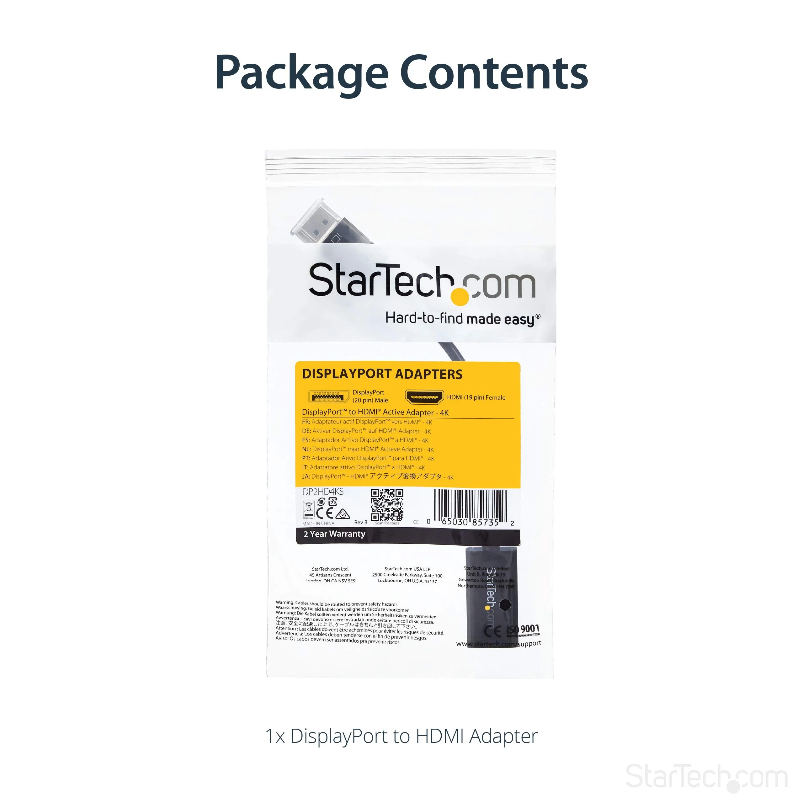 StarTech.com DP2HD4KS DisplayPort to HDMI 4K Audio/Video Converter 4K30Hz 4K HDMI Single - Image 5