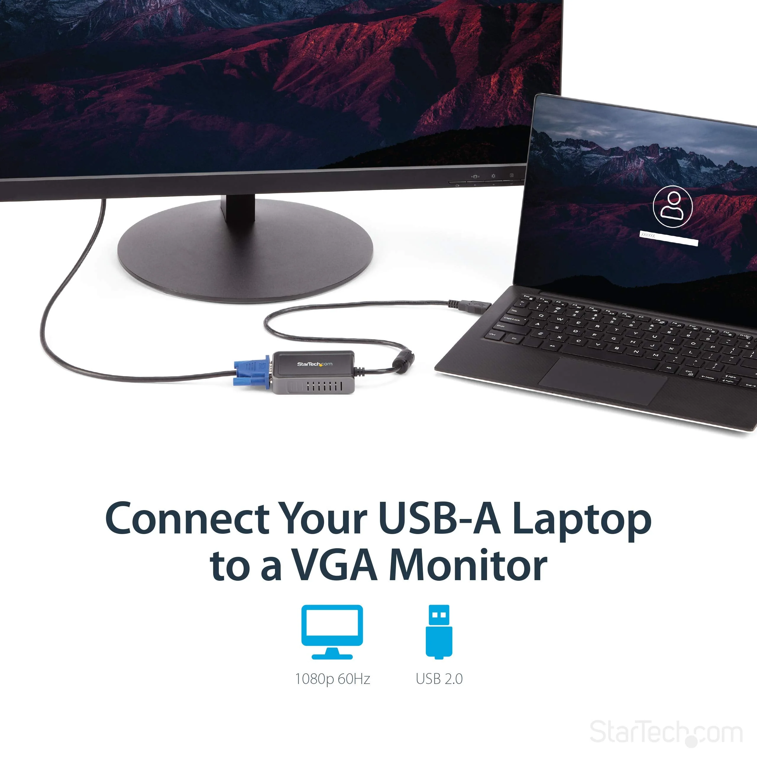 StarTech.com USB 2.0 to VGA Adapter, USB to VGA Monitor Converter for Windows, 1440x900 (no support for macOS/ChromeOS/Linux) 1440p x 900p - Image 2