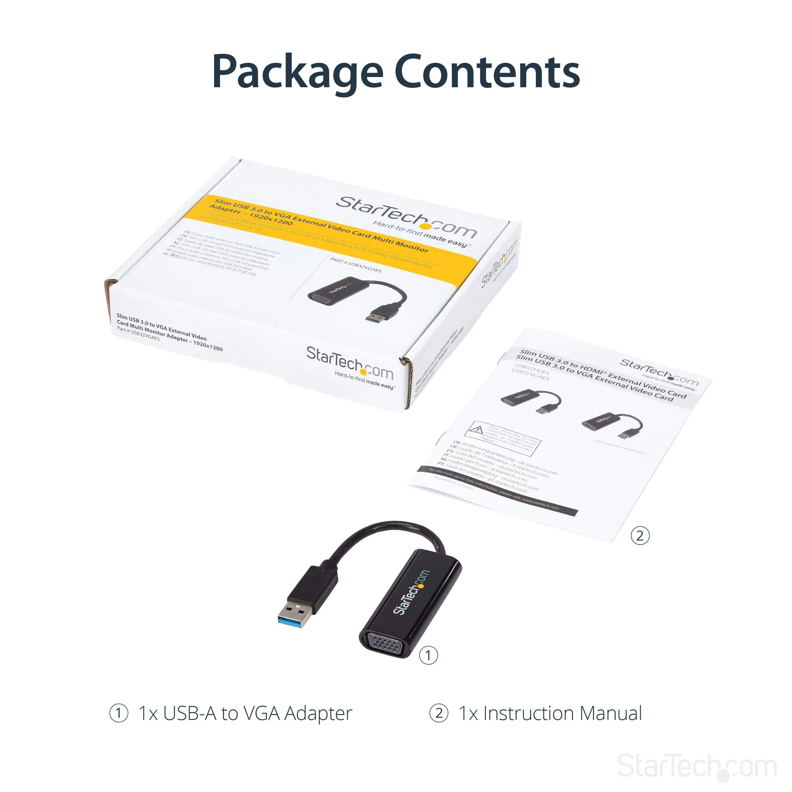 StarTech.com USB 3.0 to VGA Adapter, USB to VGA Monitor Converter for Windows, Slim, TAA (no support for macOS/ChromeOS/Linux) - Image 6