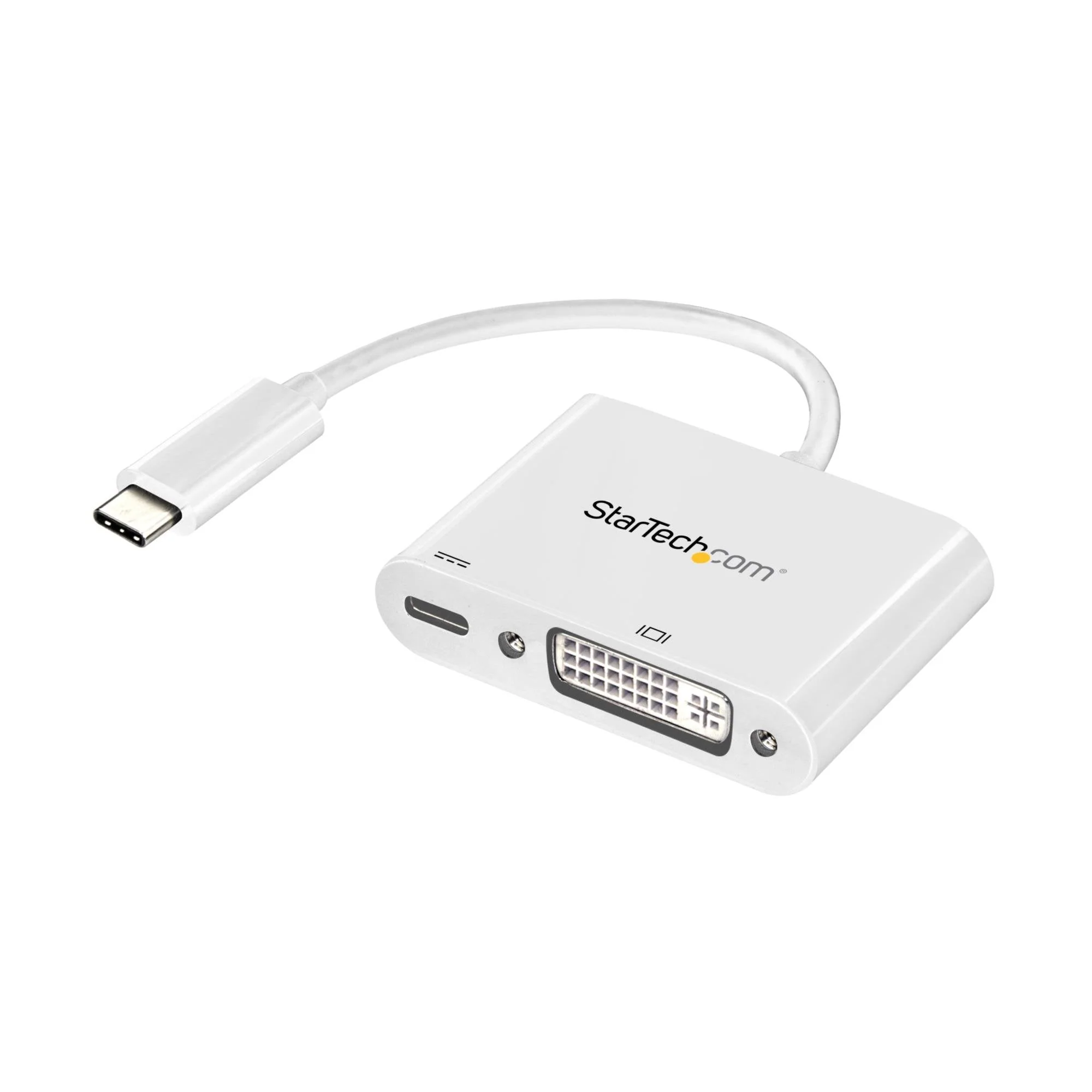 StarTech.com USB C to DVI Adapter with Power Delivery - 1080p USB Type-C to DVI-D Single Link Video Display Converter w/ Charging - 60W PD Pass-Through - Thunderbolt 3 Compatible - White (CDP2DVIUCPW) - Image 3