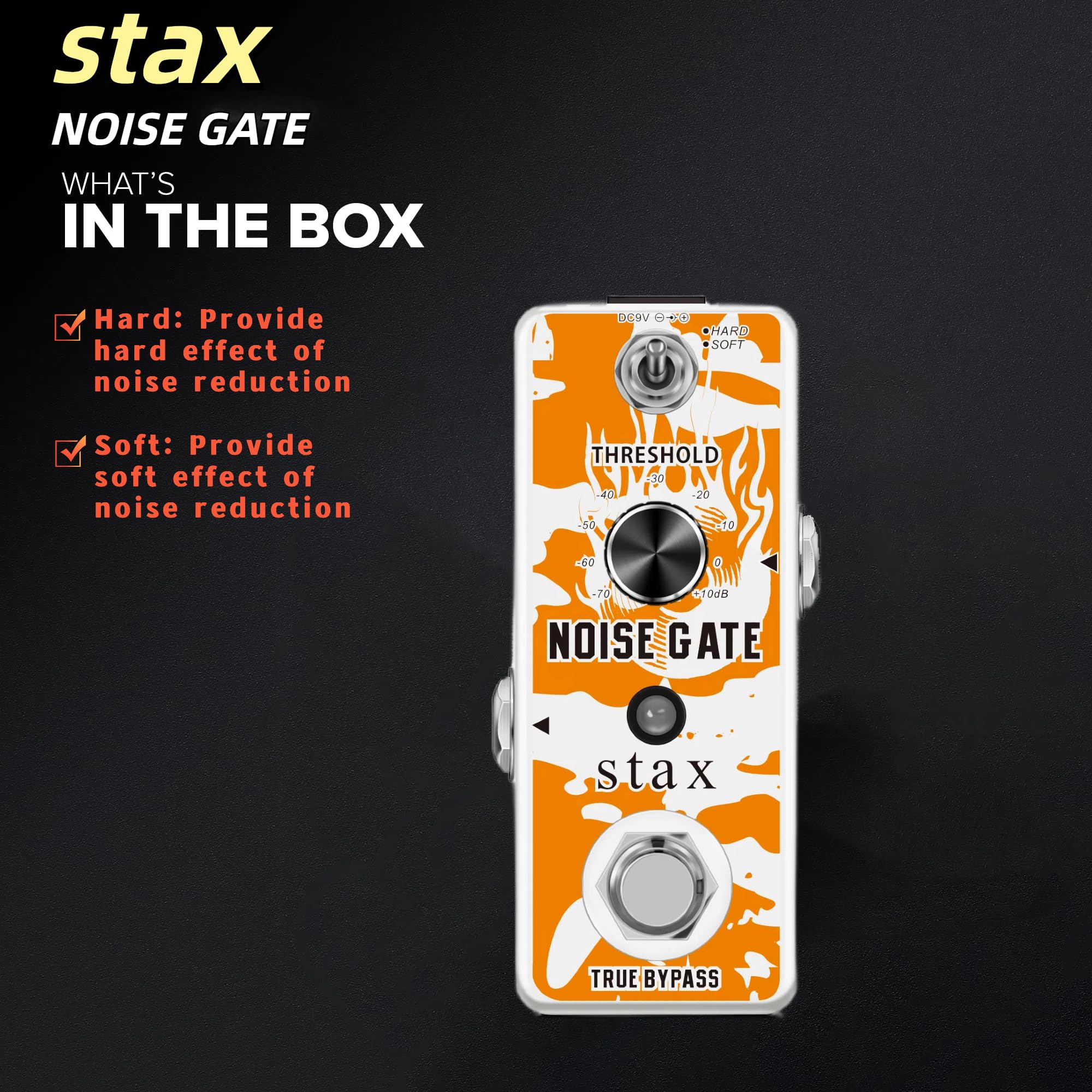 Stax Noise Gate Pedal Noise Killer Guitar Pedal Noise Suppressor Effect 2 Modes for Electric Guitar and Bass True Bypass. - Image 2