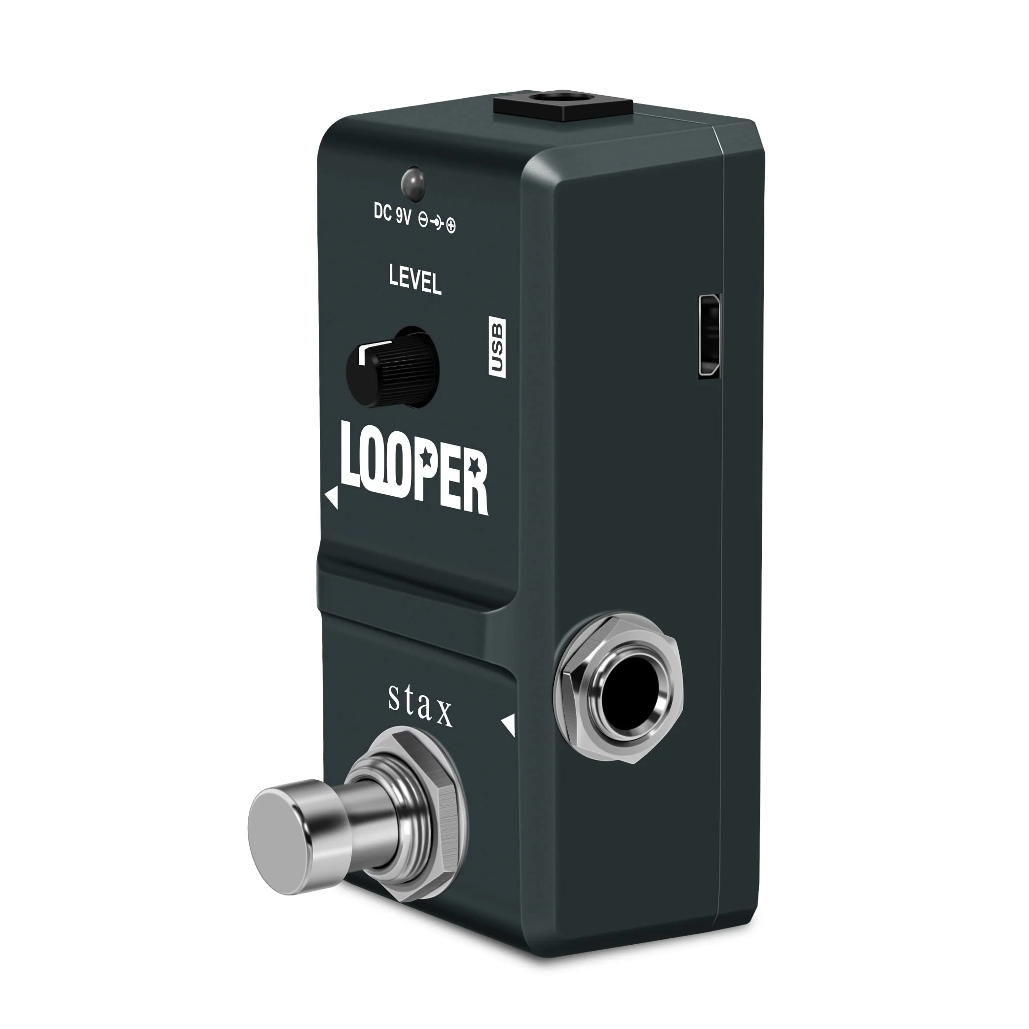 Stax Tiny Looper Pedal –Tiny Looper Electric Guitar Effect Pedal 10-Min Stereo Looper Unlimited Overdubs One-Button Control (Record/Play/Stop/Overdub/Delete) True Bypass. - Image 5