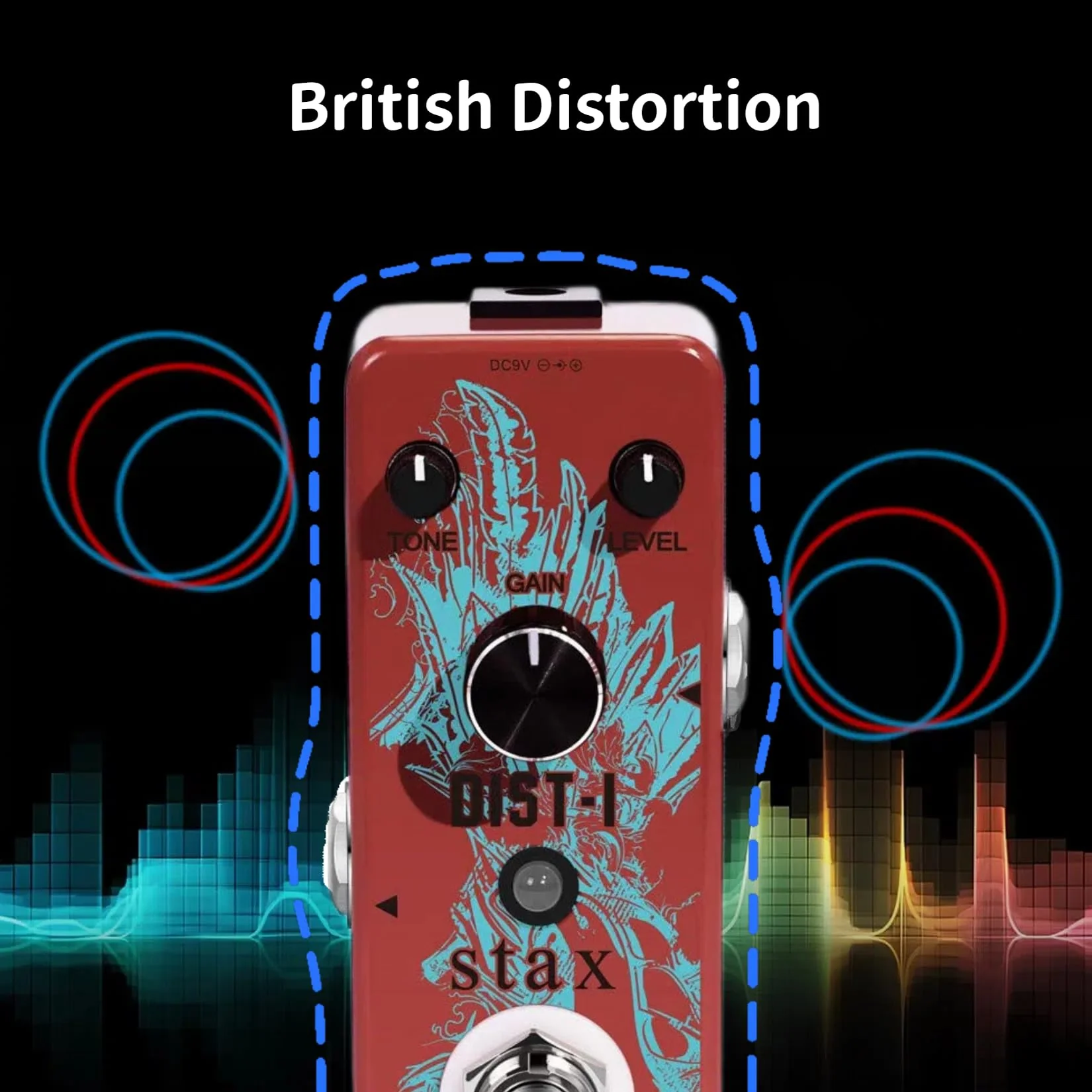 Stax Vintage British Distortion Pedal - Classic UK-Inspired Overdrive & Crunch for Guitar High Gain Tube Amp Tone True Bypass. British Dish - Image 3