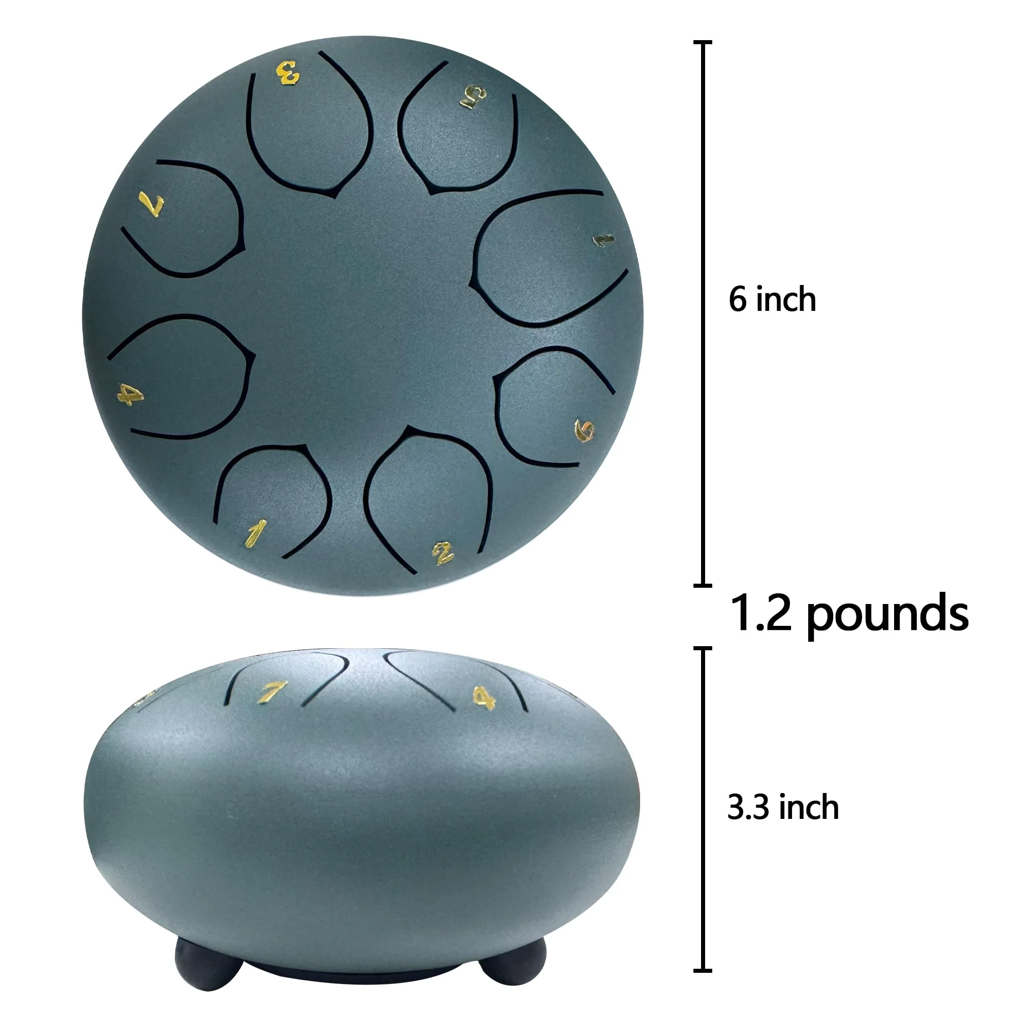 Steel Tongue Drum 6 Inches 8 Notes Rain Drum for Outside Garden with Bag, Music Book, Handpan Drum Mallets, Mallet Holder, Finger Picks and Stickers Chakra Percussion Instrument Blue - Image 5